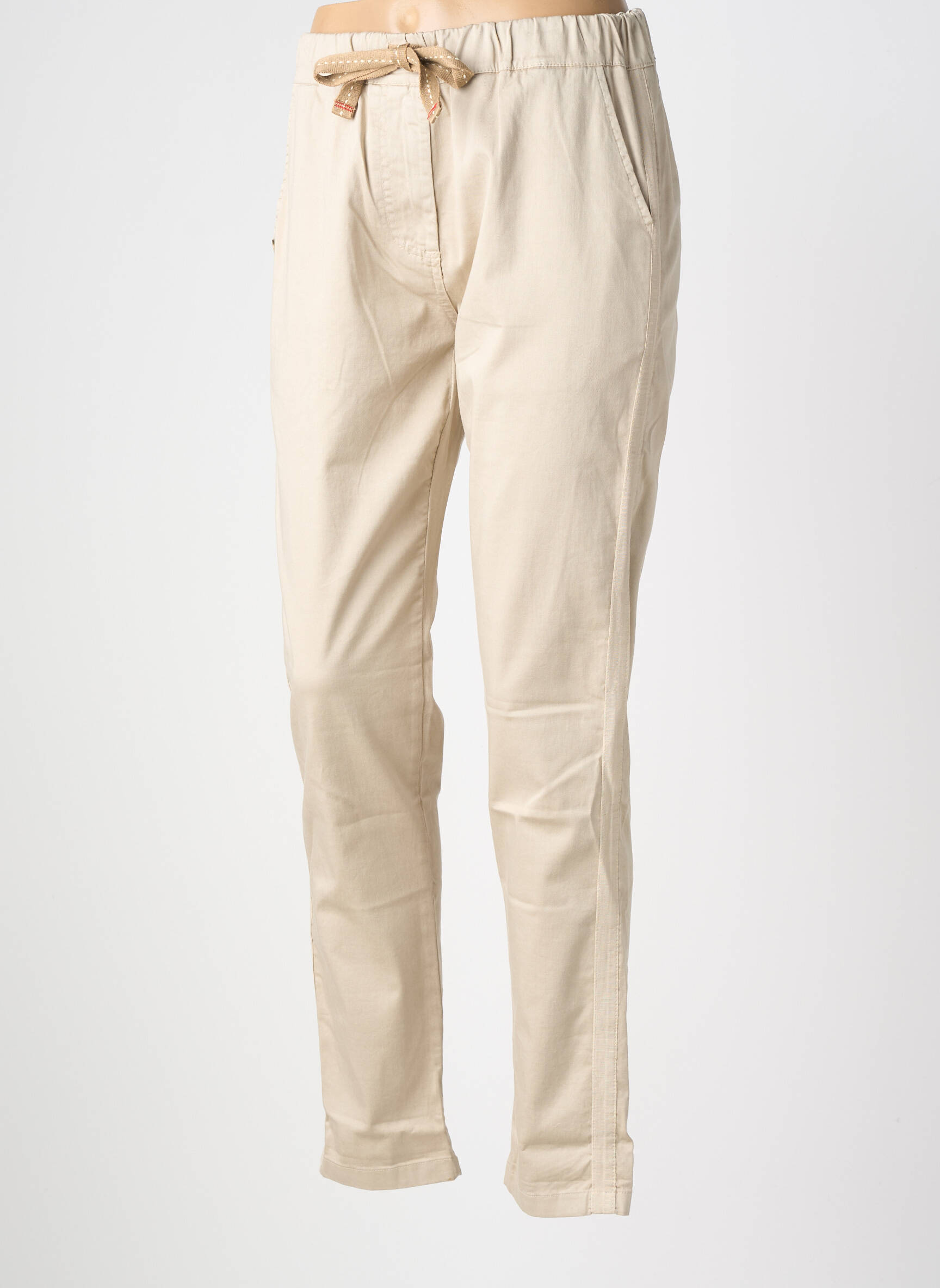 Pantalon chino elasticitate mărime normală bej PAKO LITTO femeie