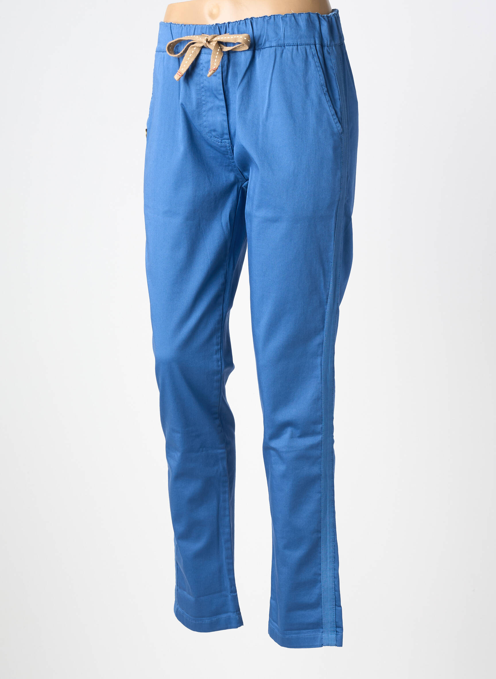 Pantalon chino elasticitate mărime normală albastru PAKO LITTO femeie
