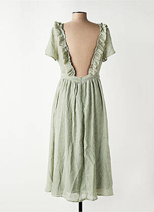 Rochie midi mâneci scurte mâneci scurte verde ARTLOVE femeie