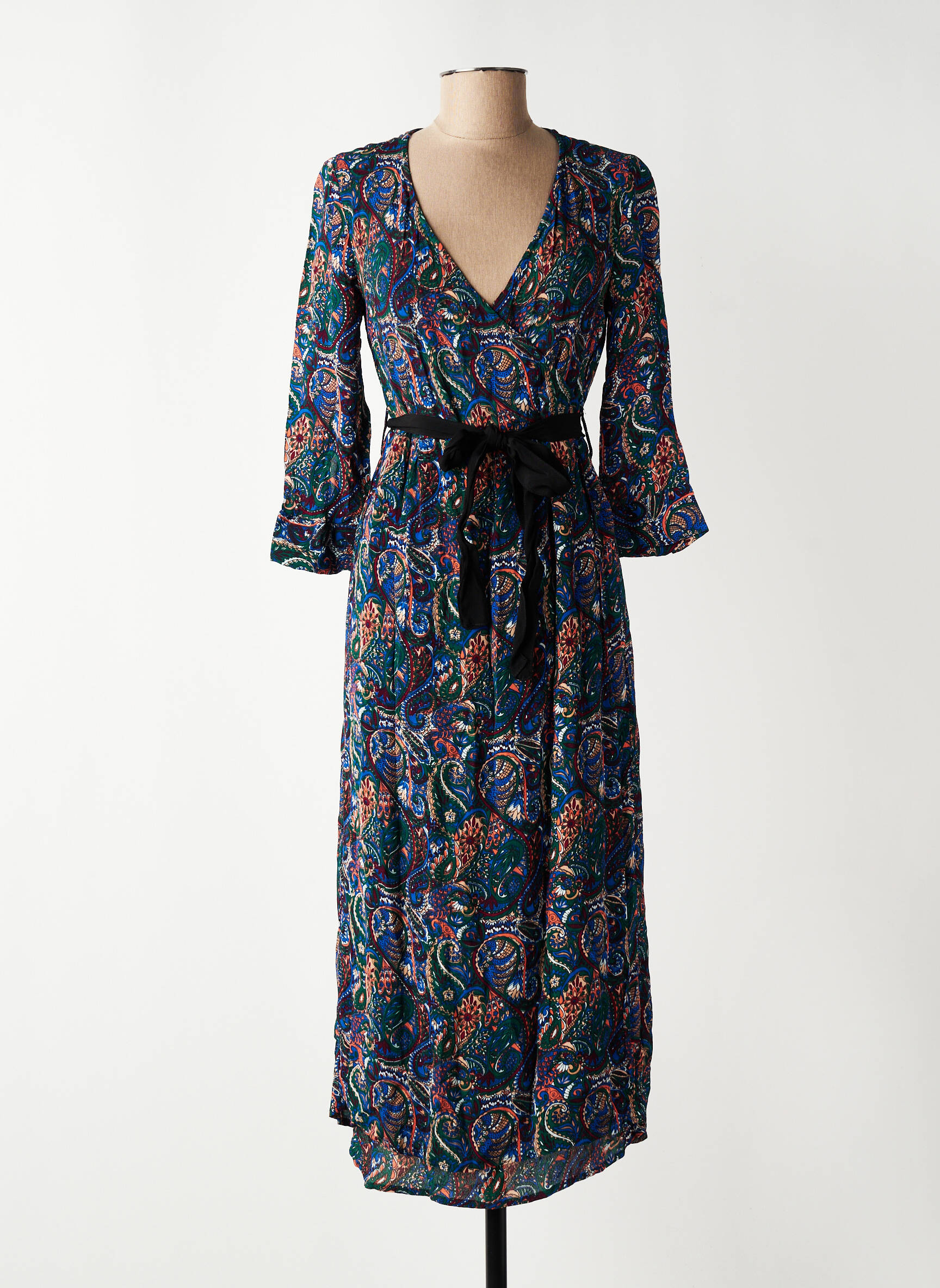 Rochie lungă mâneci lungi mâneci lungi albastru VERO MODA femeie