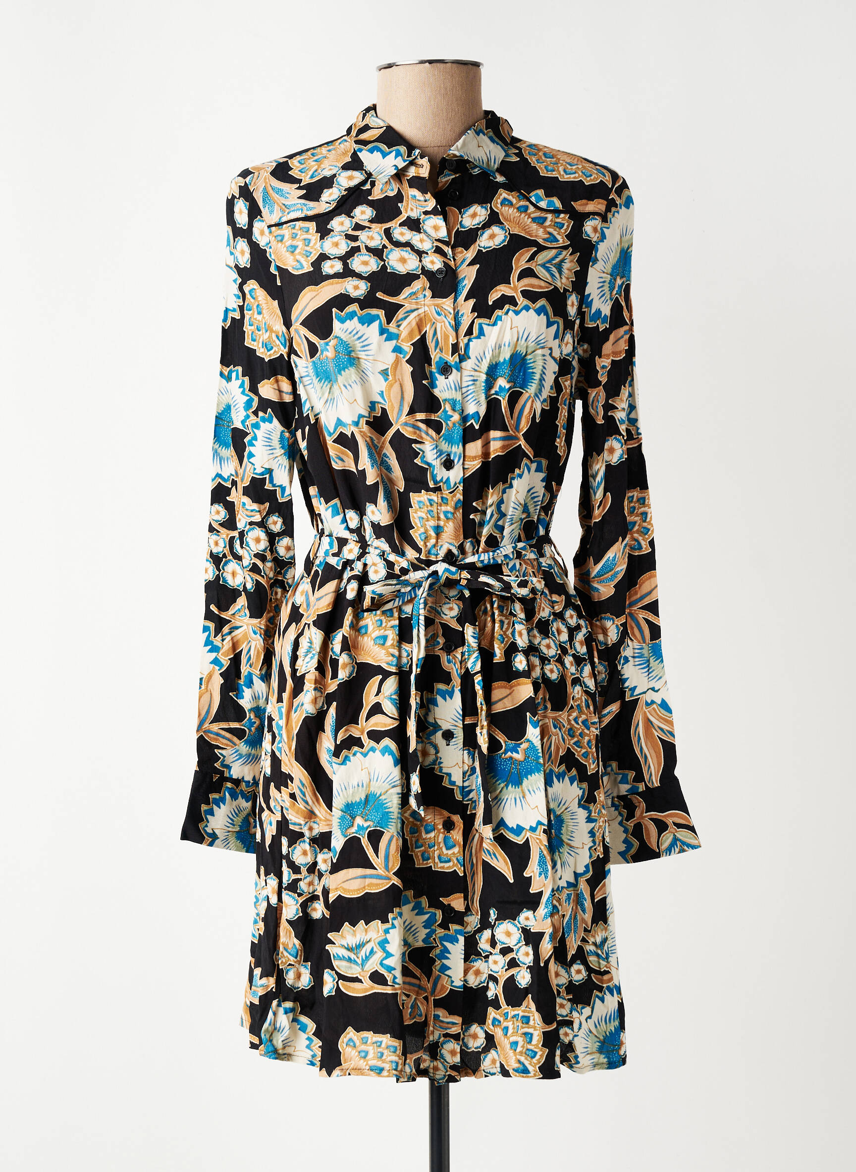 Rochie scurtă imprimeu floral mâneci lungi negru VERO MODA femeie