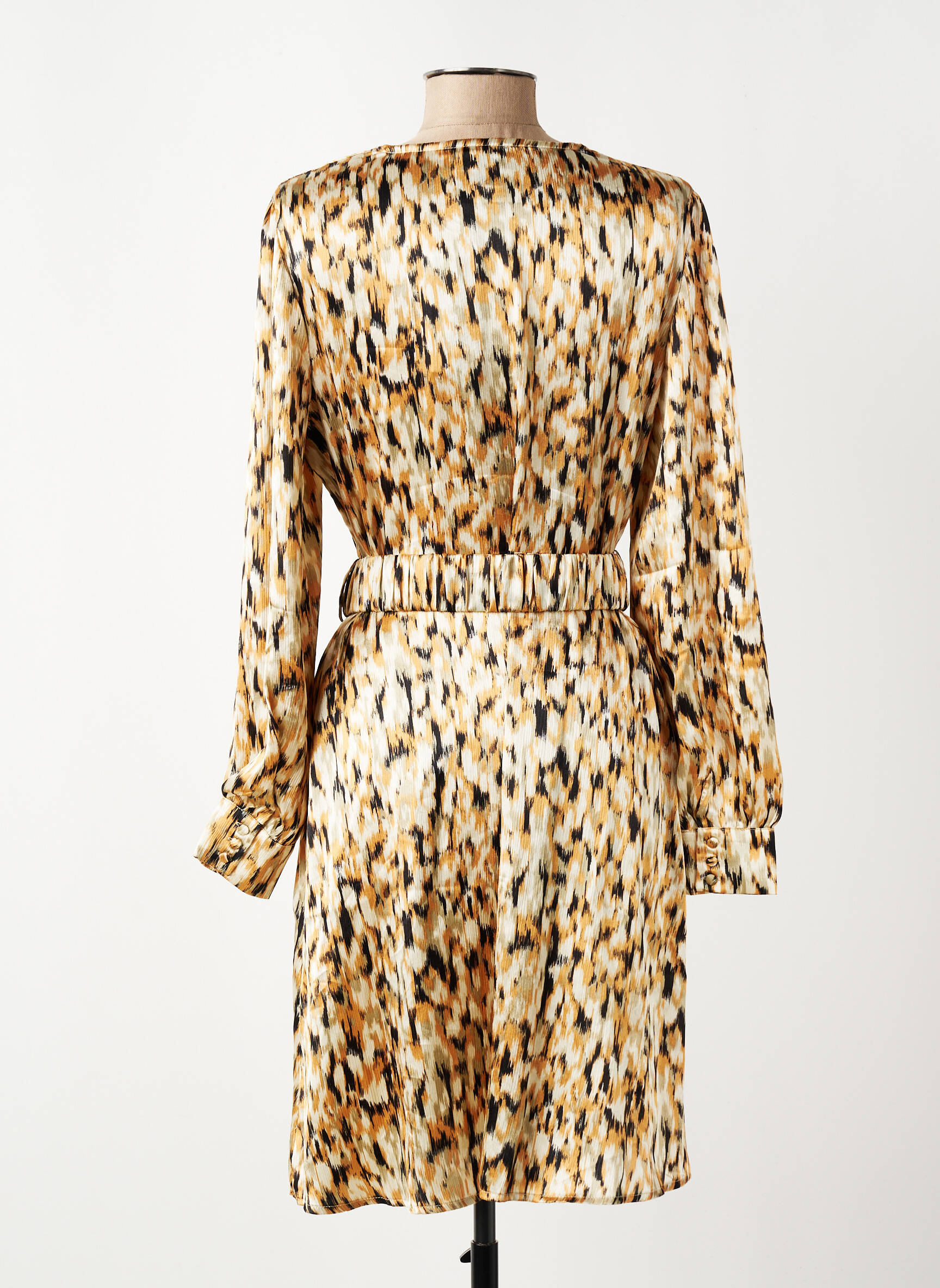Rochie midi imprimeu fantezie mâneci lungi maro VERO MODA femeie