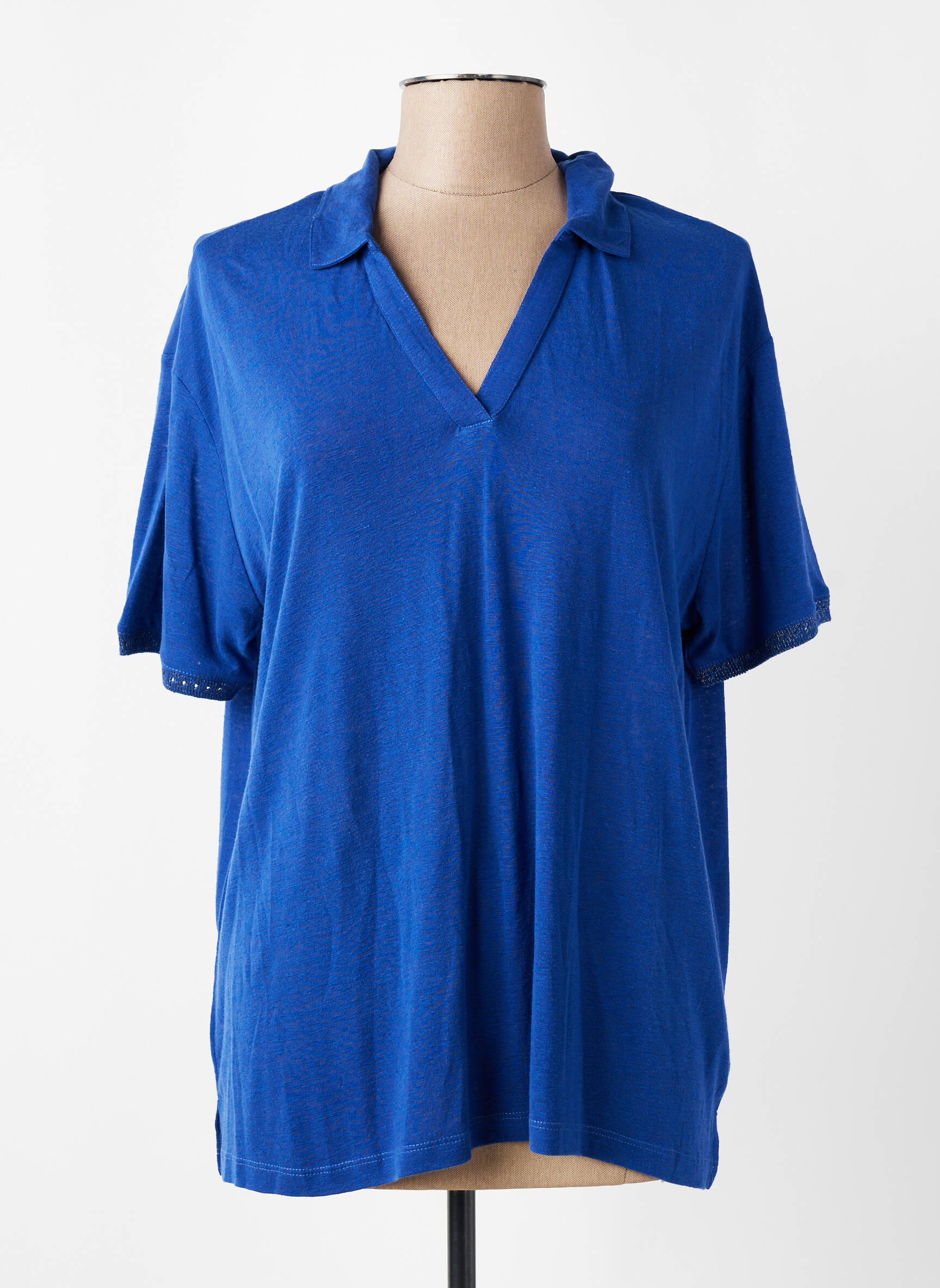 Tricou croială dreaptă mâneci scurte albastru DIPLODOCUS femeie