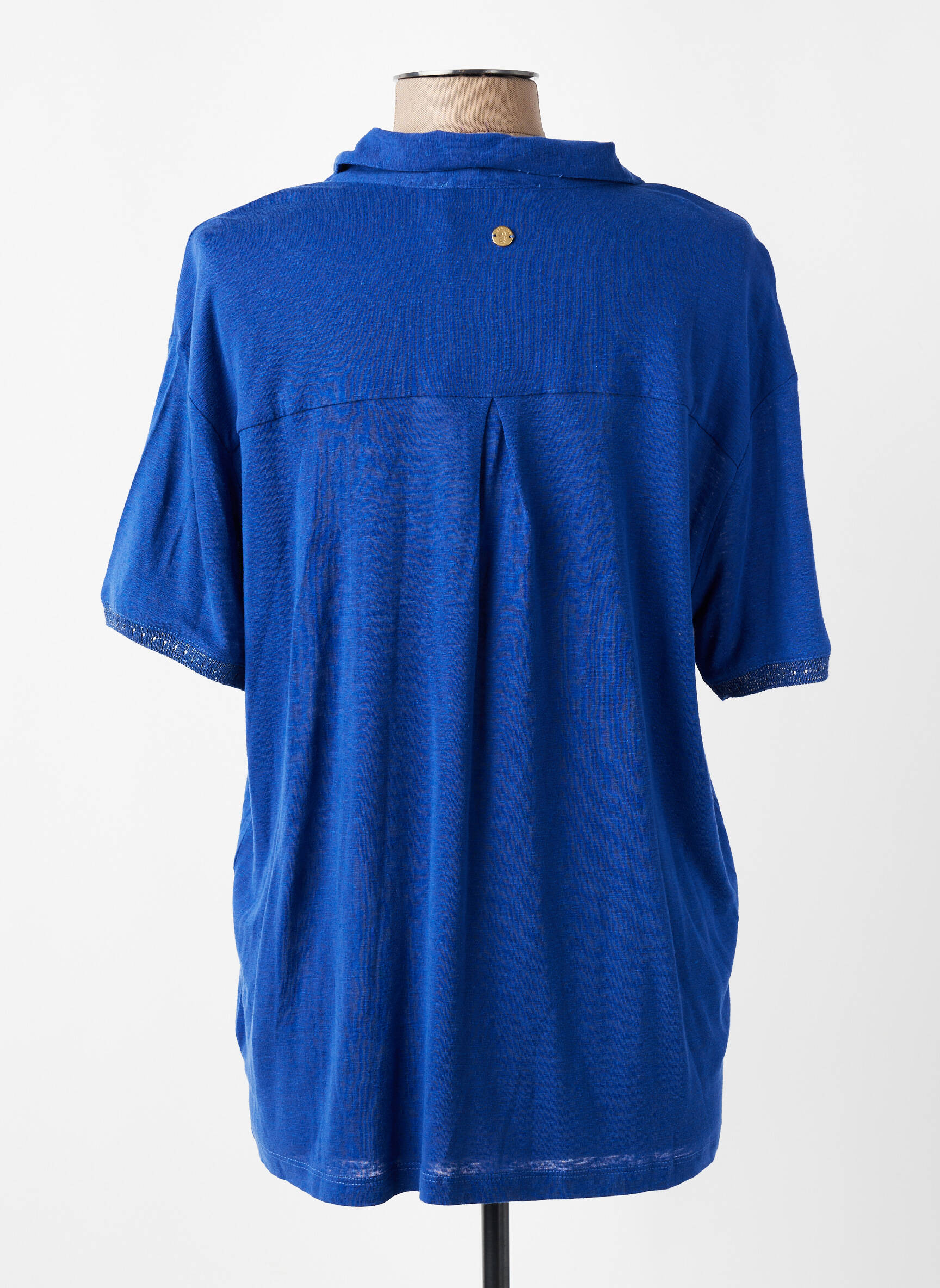 Tricou croială dreaptă mâneci scurte albastru DIPLODOCUS femeie