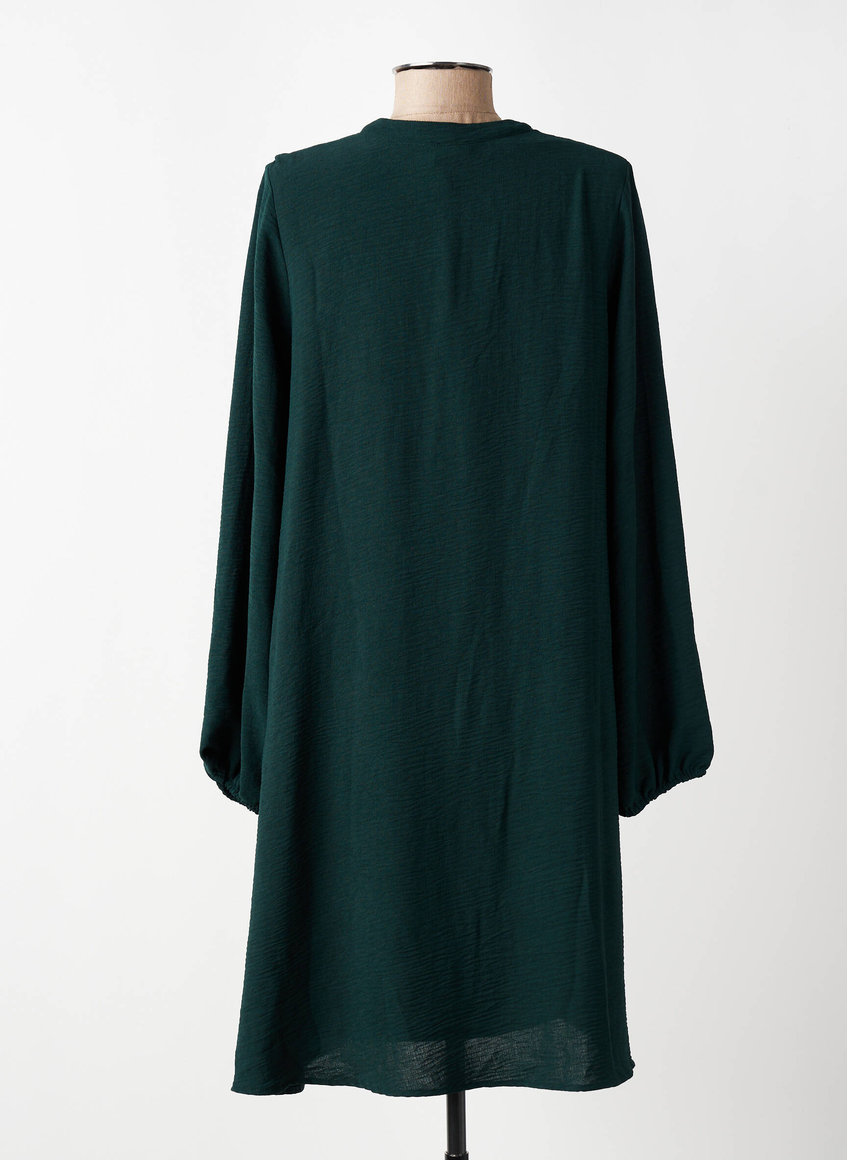 Rochie midi croială fluidă mâneci lungi verde JULIE GUERLANDE femeie