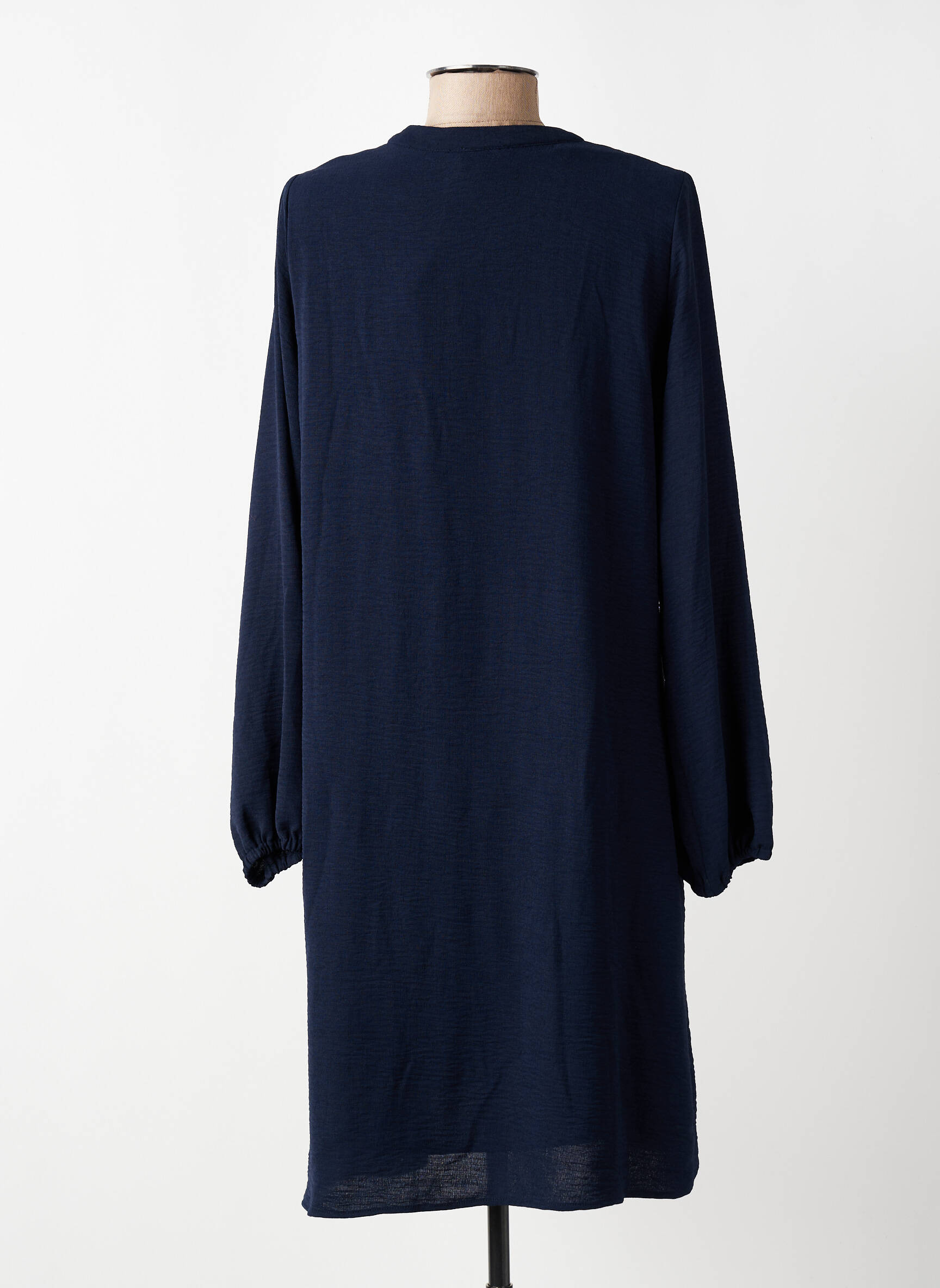 Rochie midi croială fluidă mâneci lungi albastru JULIE GUERLANDE femeie
