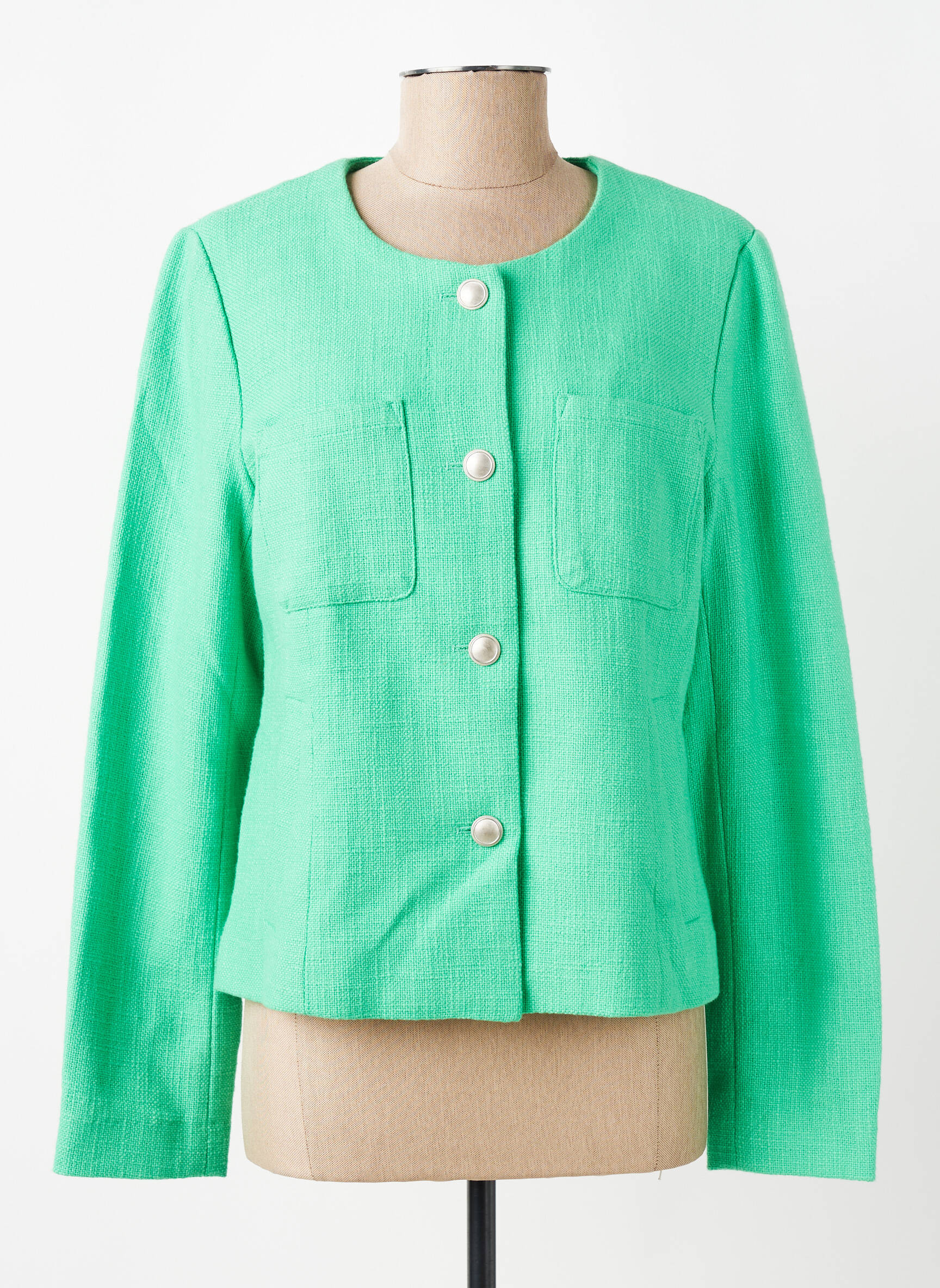 Jachete elegante buzunare verde C'EST BEAU LA VIE femeie