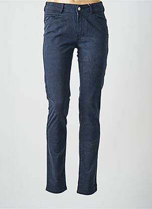Pantalon slim țesătură poplin mărime normală albastru C'EST BEAU LA VIE femeie