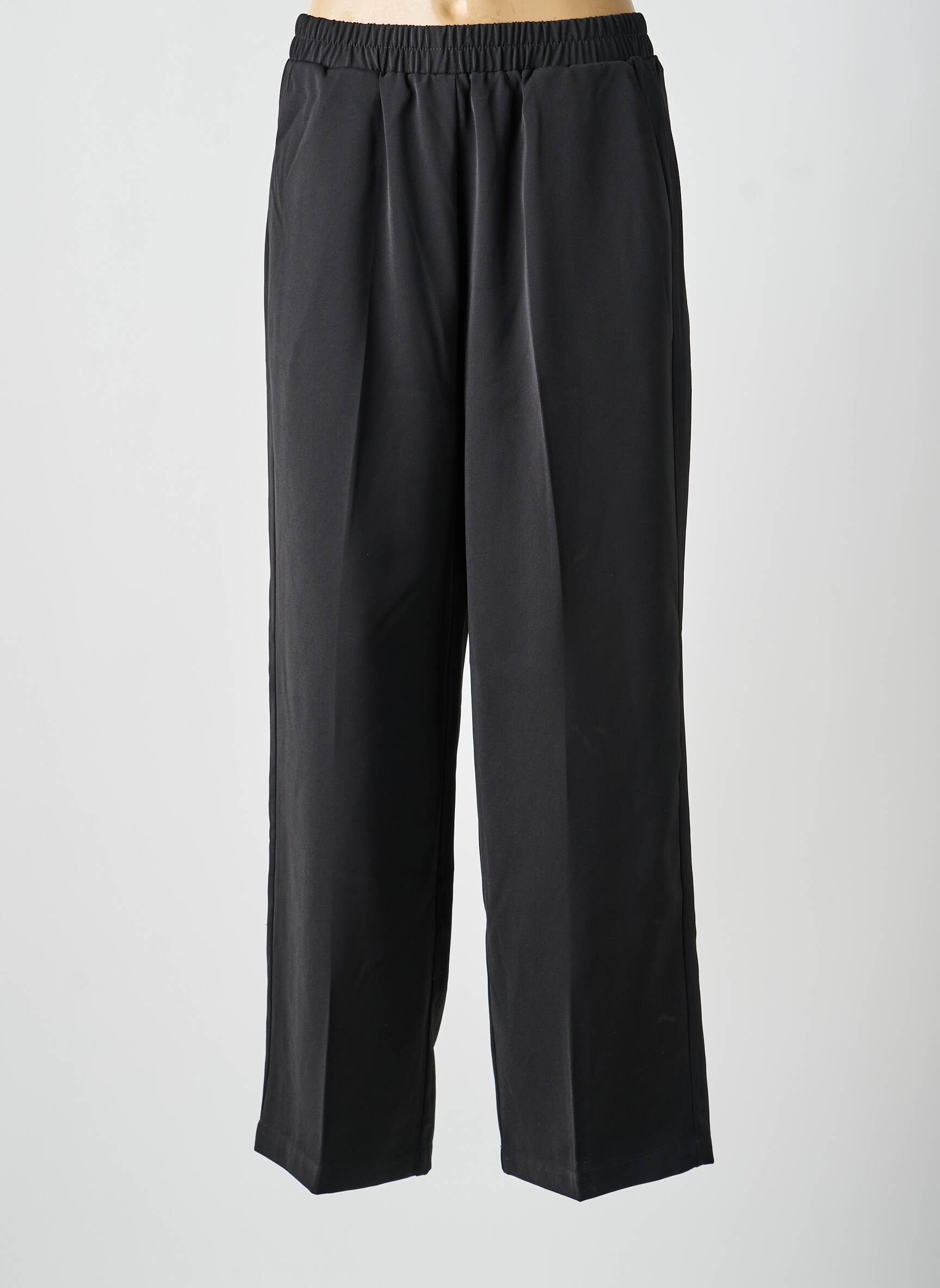 Pantalon larg țesătură crep mărime normală negru GRACE & MILA femeie
