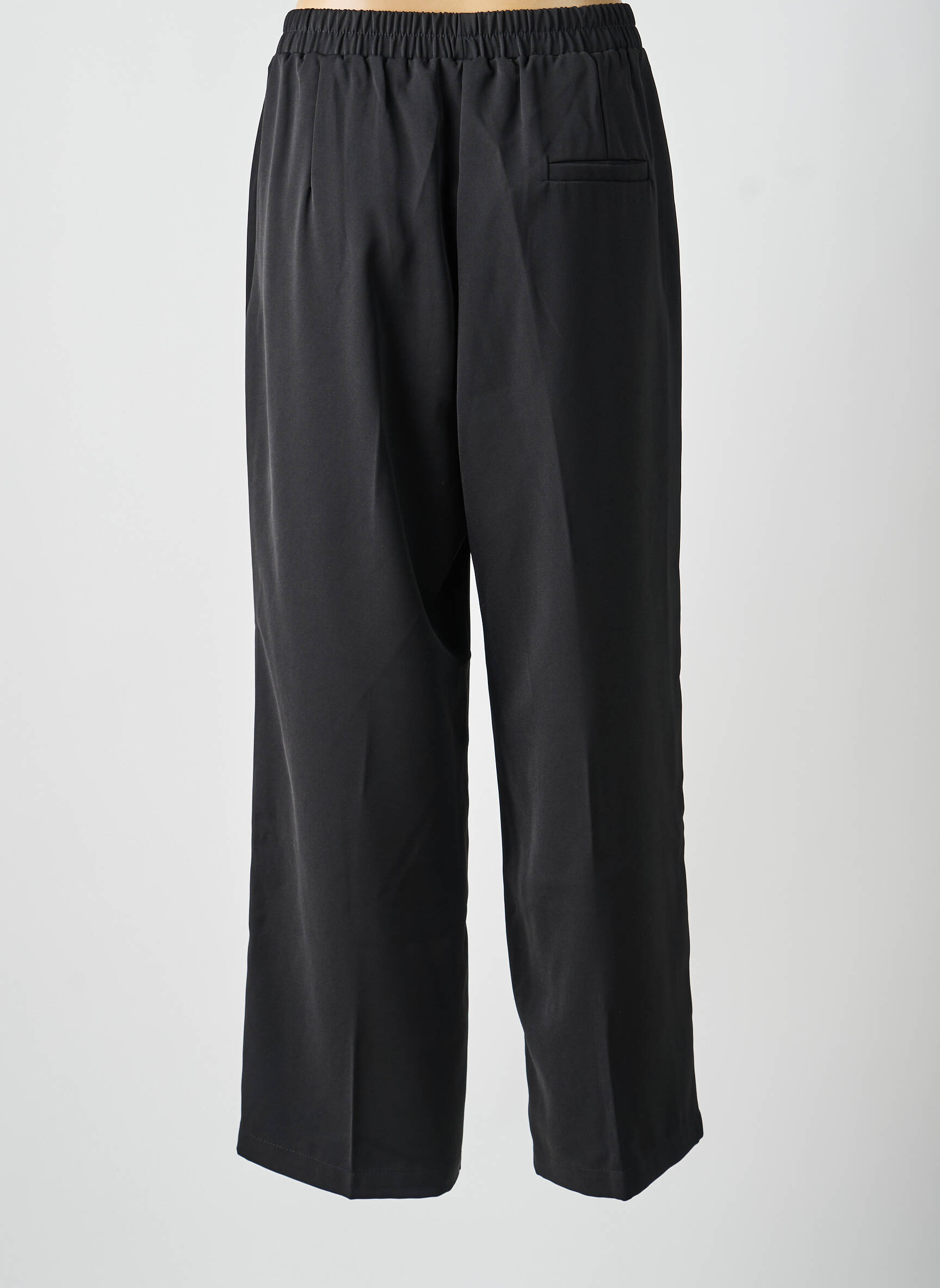 Pantalon larg țesătură crep mărime normală negru GRACE & MILA femeie