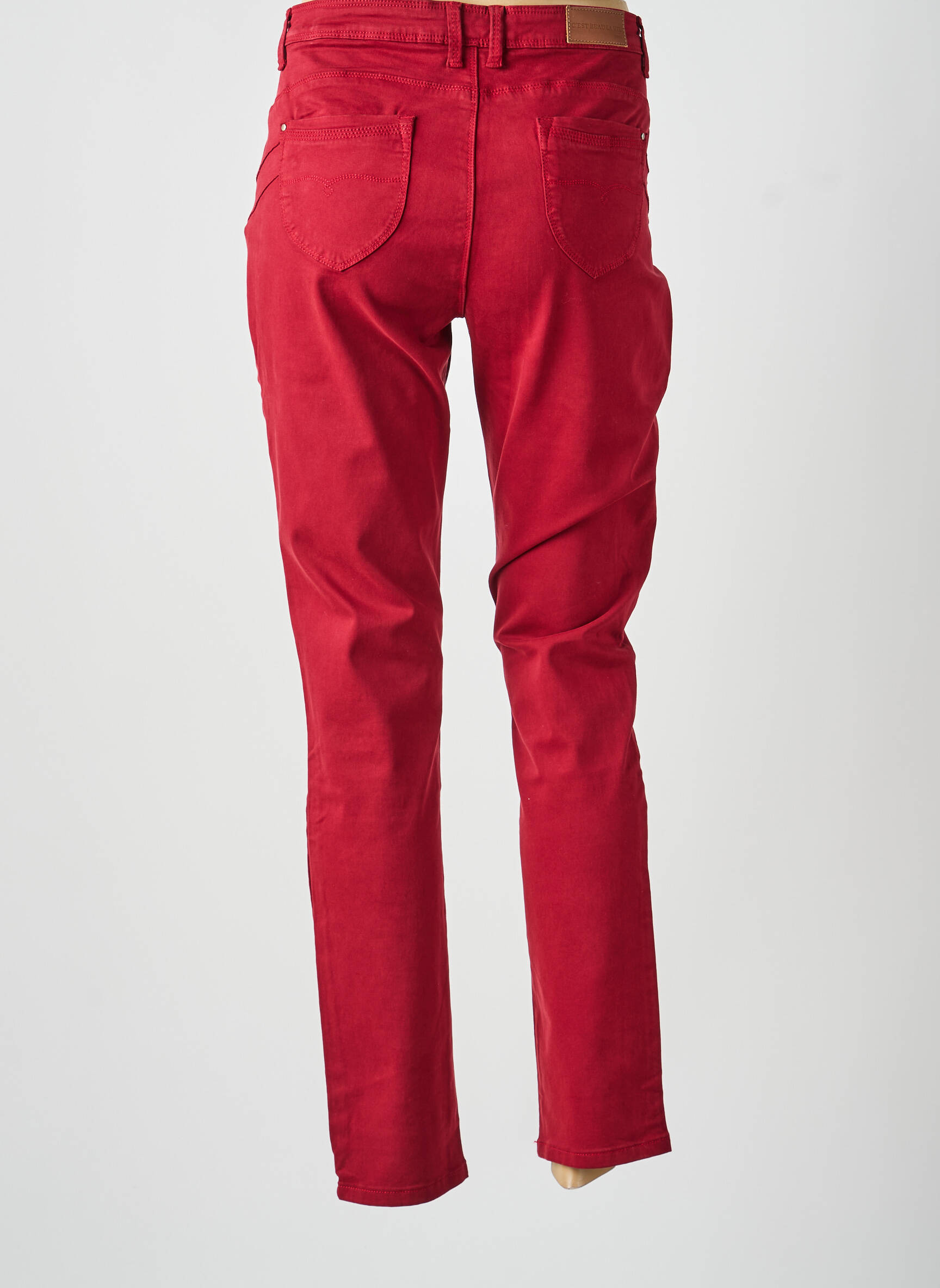 Pantalon slim țesătură poplin mărime normală roșu C'EST BEAU LA VIE femeie
