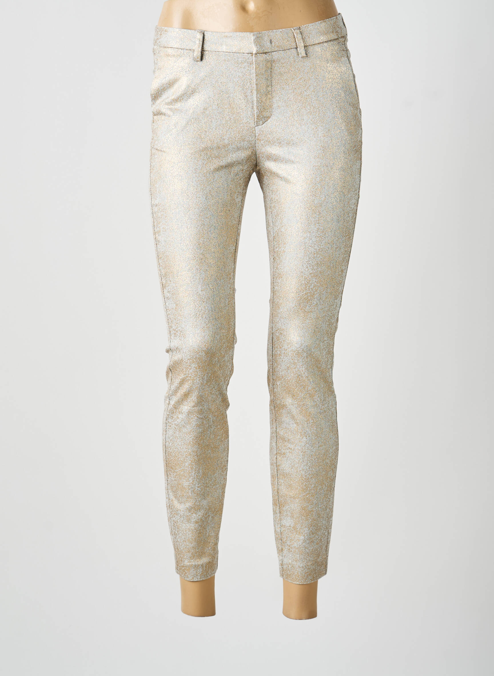 Pantalon chino elasticitate mărime normală auriu YAYA femeie