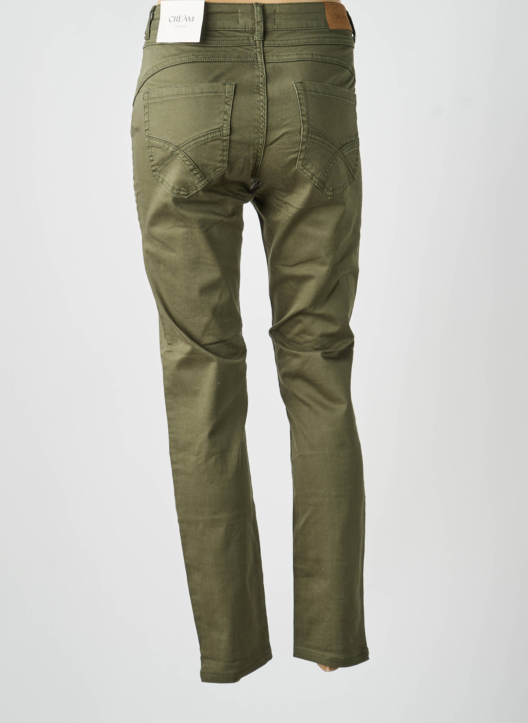 Blugi cu croială slim elasticitate mărime normală verde CREAM femeie