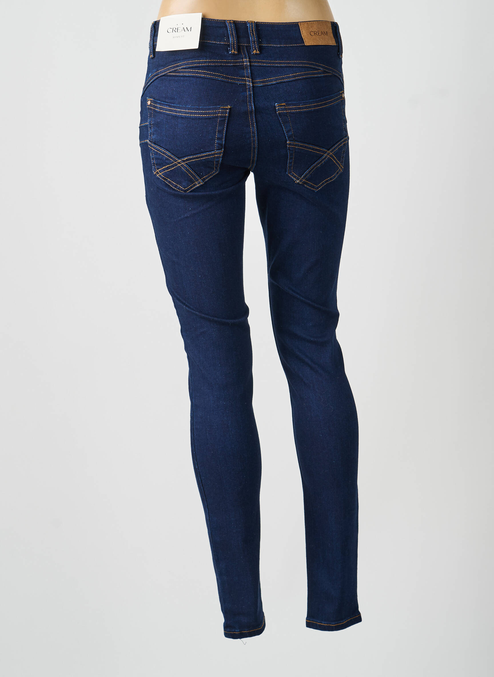 Blugi skinny țesătură brută talie înaltă albastru CREAM femeie