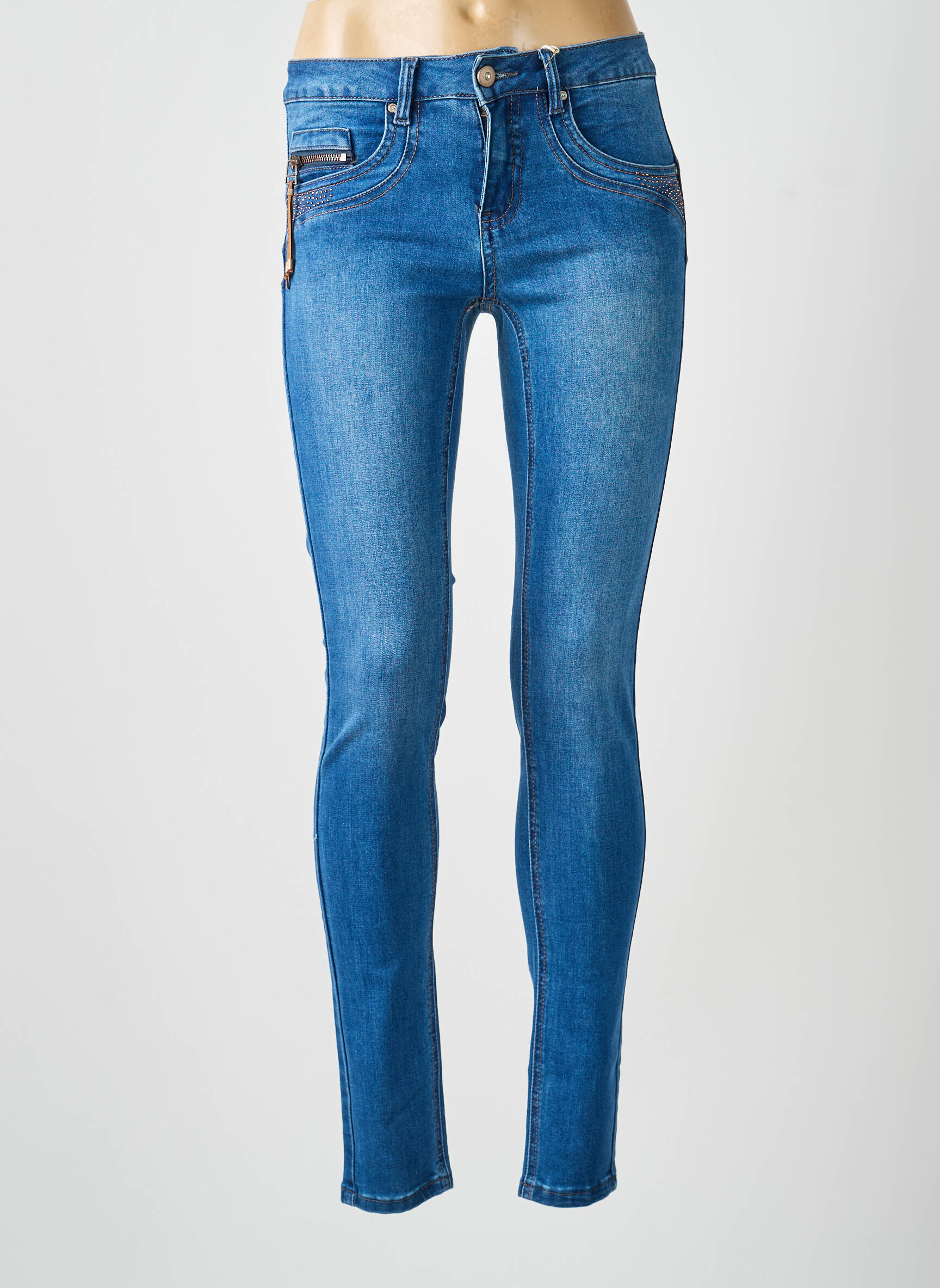 Blugi skinny mărime normală mărime normală albastru CREAM femeie