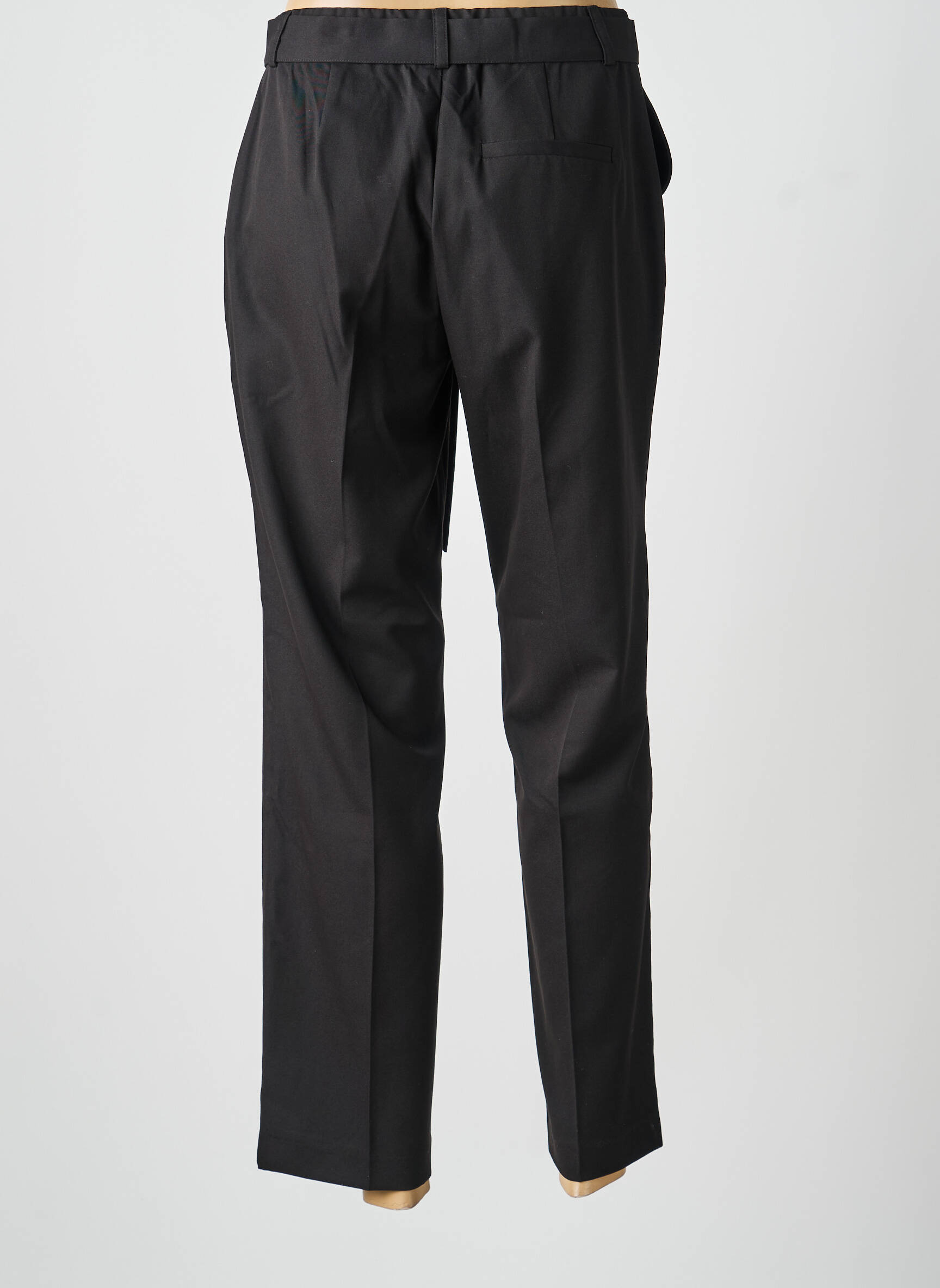 Pantalon drept talie cu cleme mărime normală negru CREAM femeie