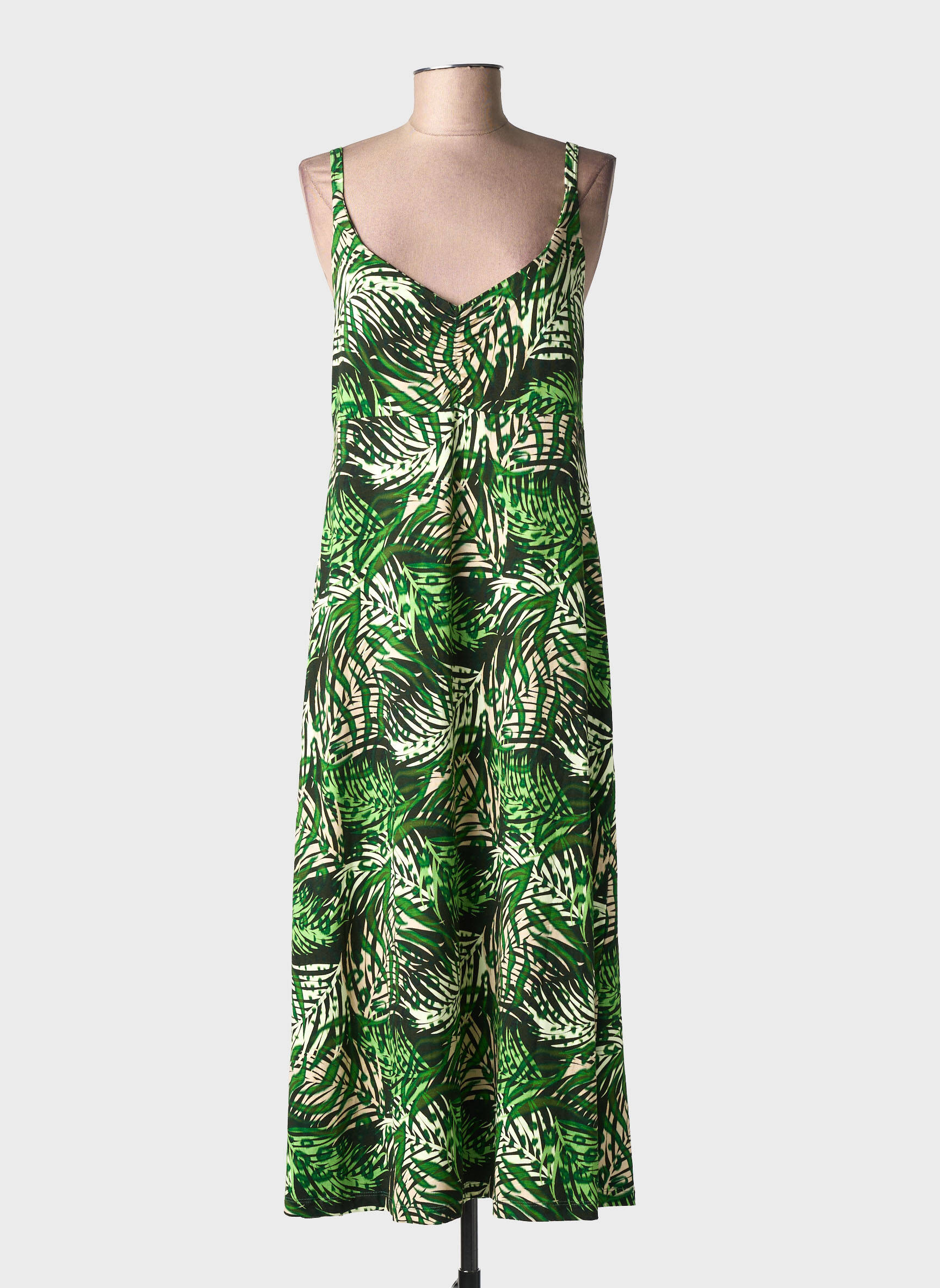 Rochie midi fără mâneci fără mâneci verde GEISHA femeie