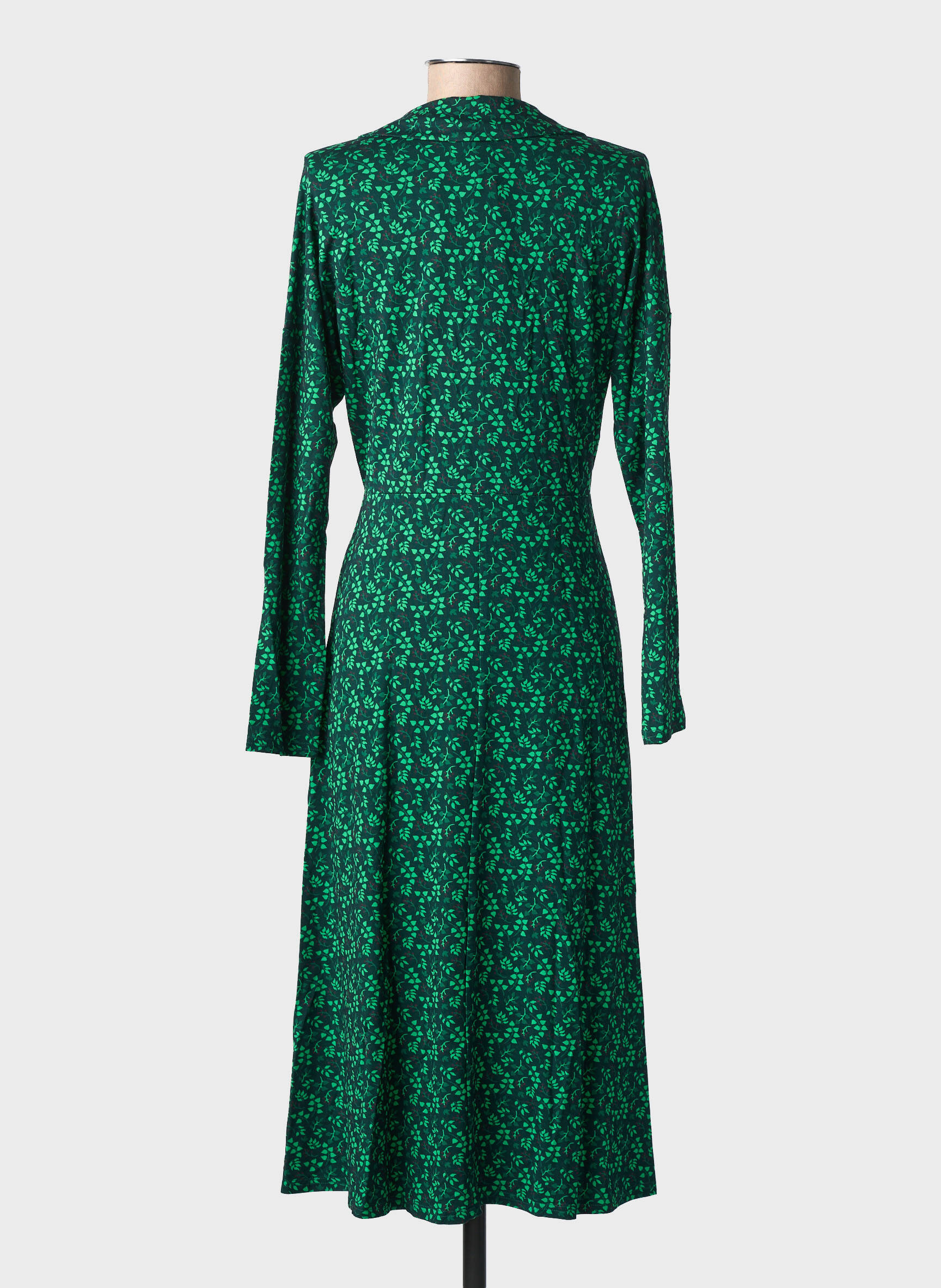 Rochie midi imprimeu fantezie mâneci lungi verde BLUTSGESCHWISTER femeie