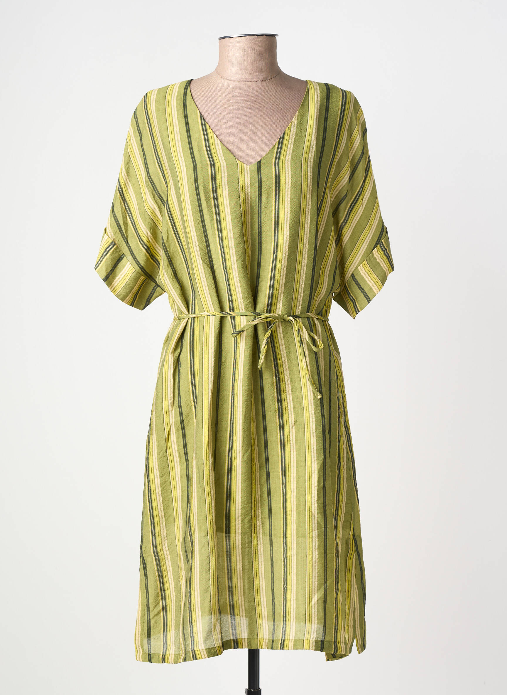 Rochie midi mâneci scurte mâneci scurte verde SURKANA femeie