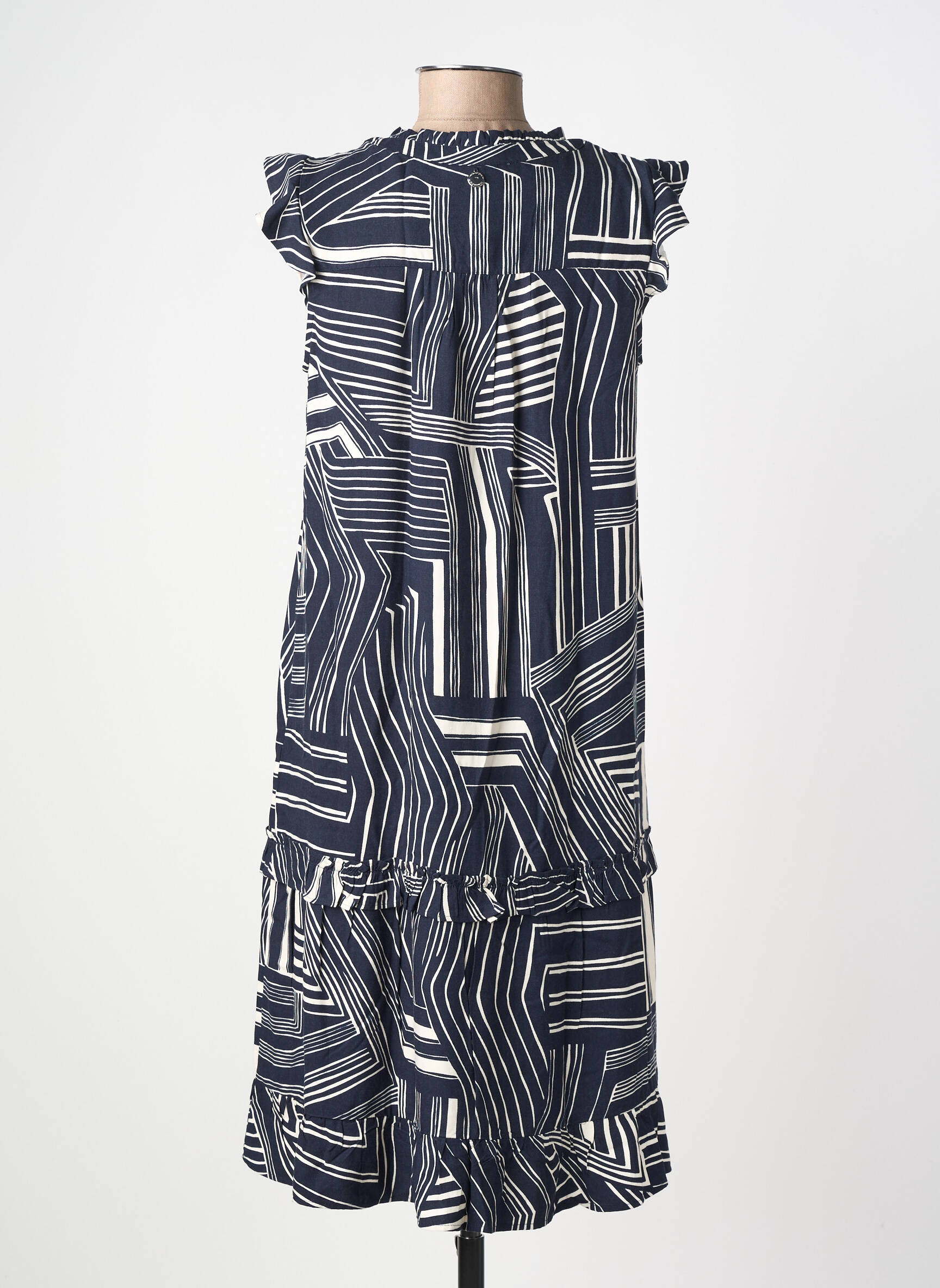 Rochie midi imprimeu fantezie mâneci scurte albastru STREET ONE femeie