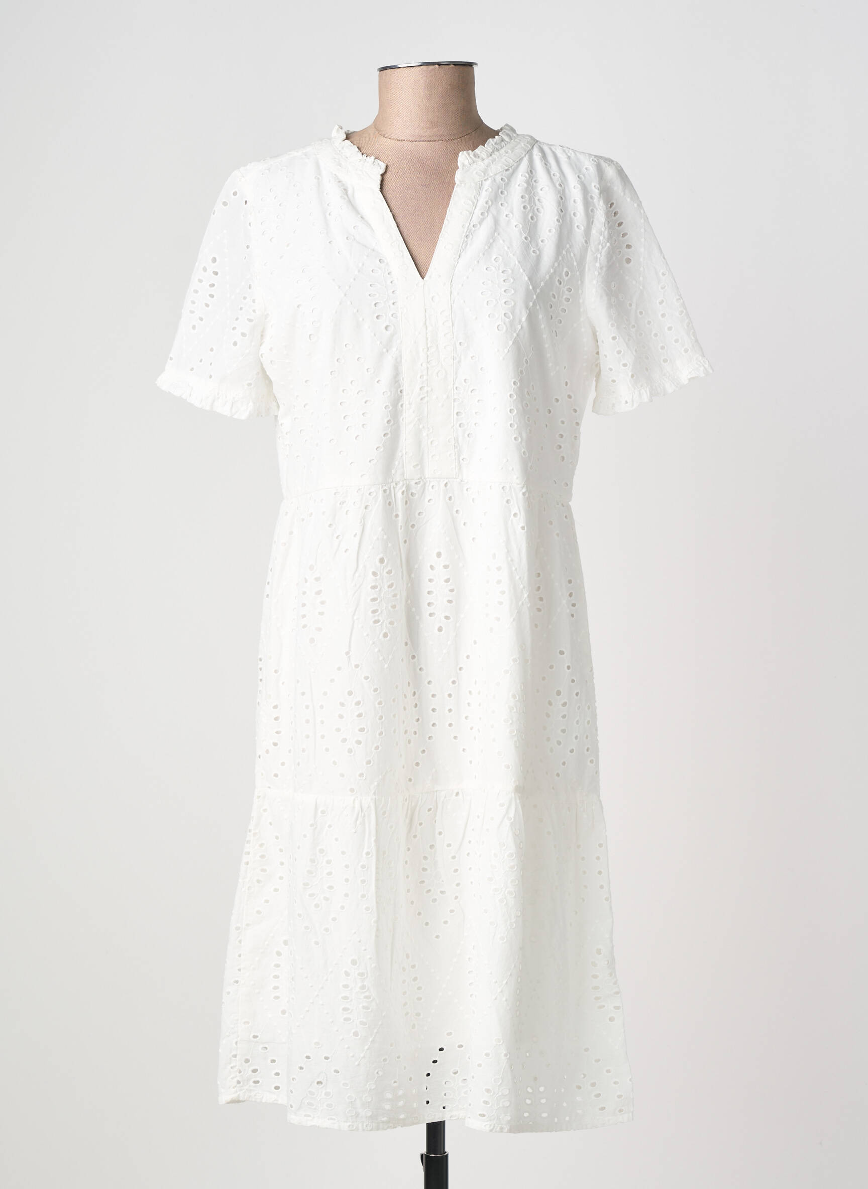 Rochie midi mâneci scurte mâneci scurte alb STREET ONE femeie