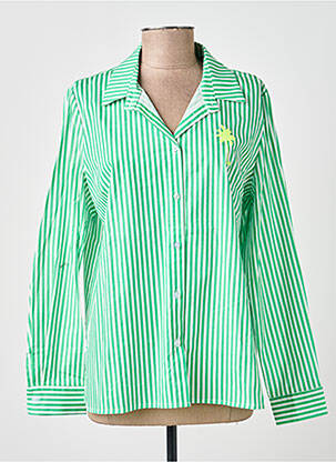 Cămașă țesătură poplin mâneci lungi verde ANOUK ET NINON femeie