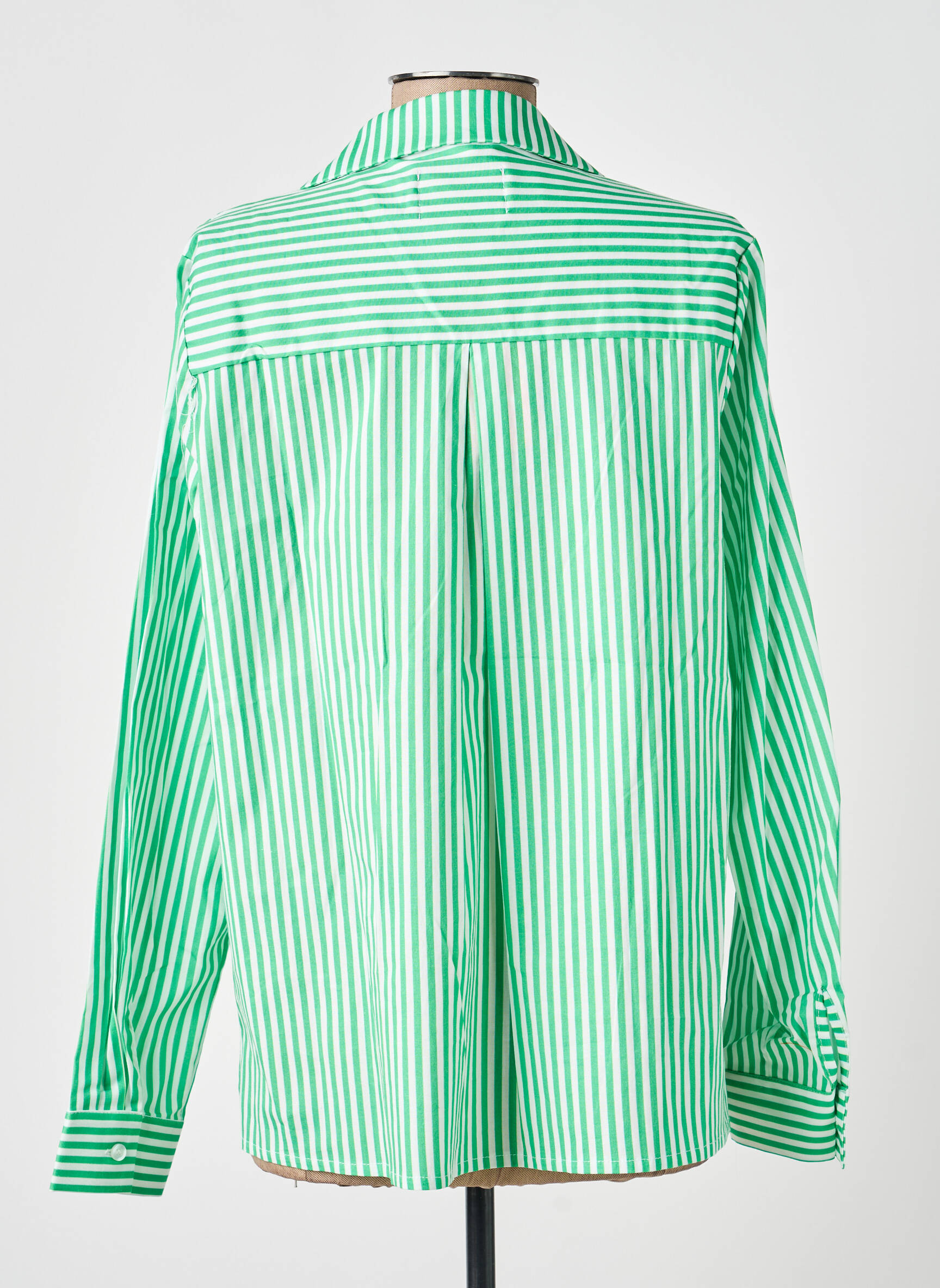 Cămașă țesătură poplin mâneci lungi verde ANOUK ET NINON femeie