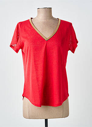 Tricou croială dreaptă mâneci scurte roșu MOLLY BRACKEN femeie