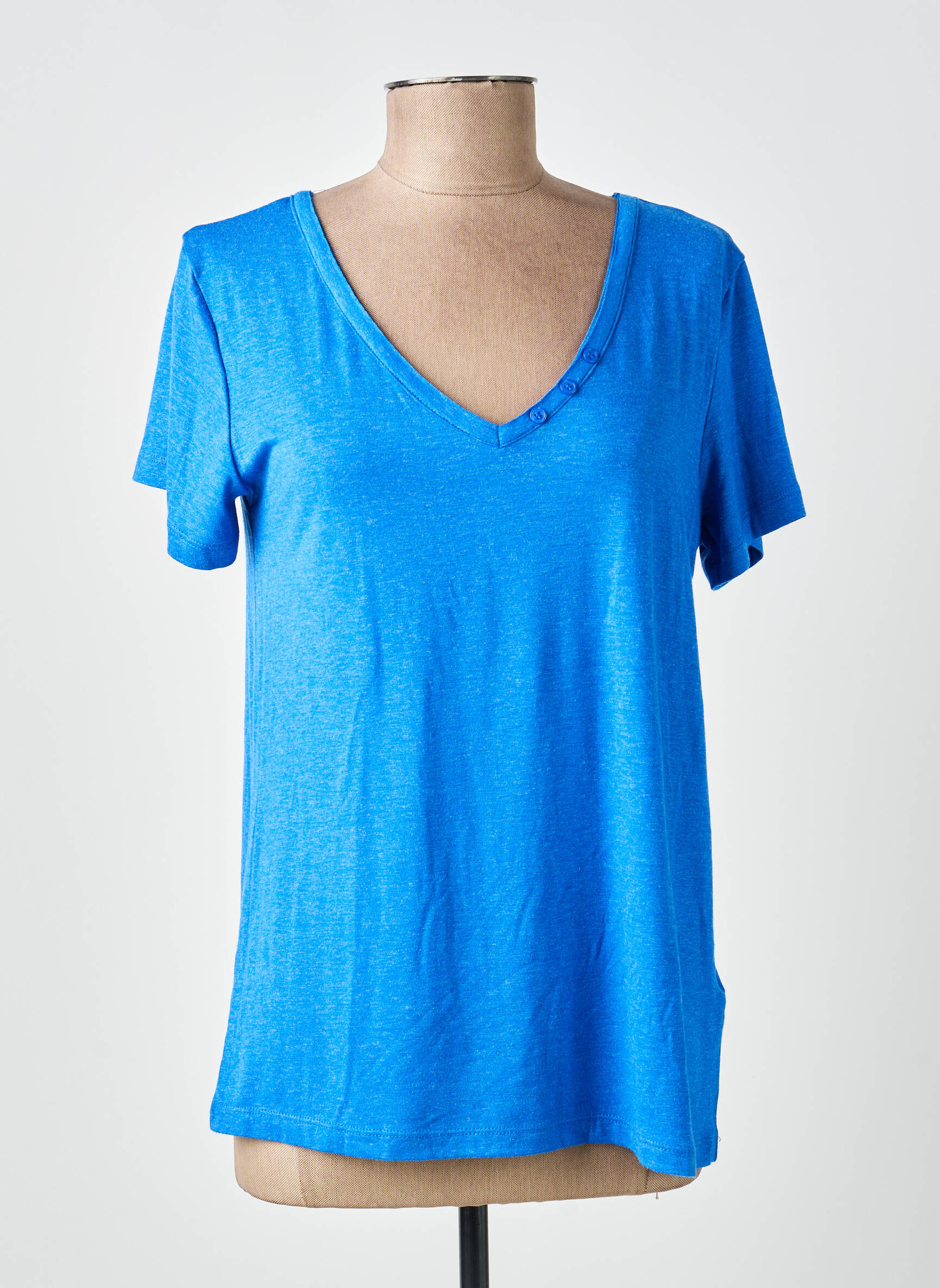 Tricou croială dreaptă mâneci scurte albastru FREEMAN T.PORTER femeie
