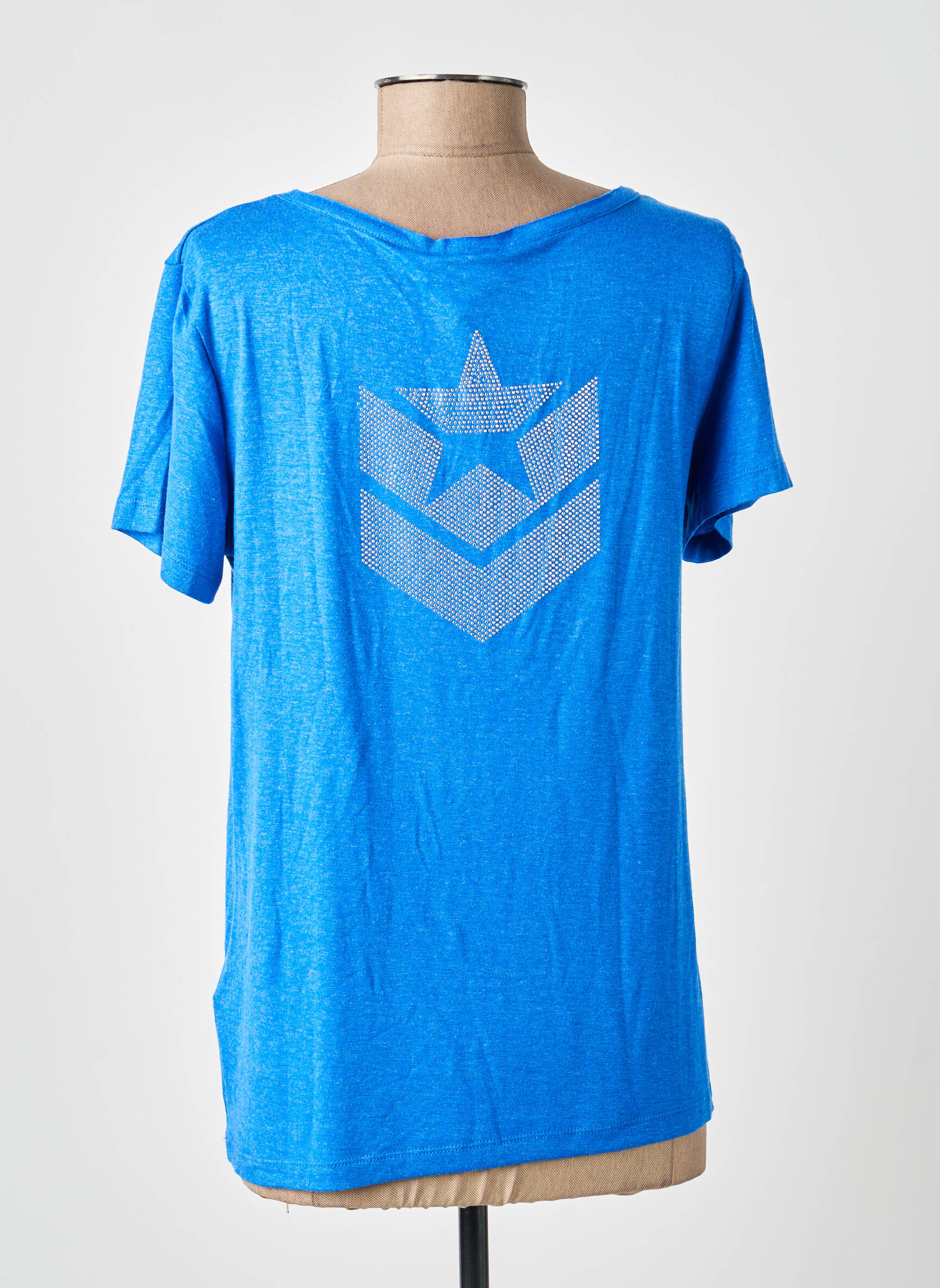 Tricou croială dreaptă mâneci scurte albastru FREEMAN T.PORTER femeie