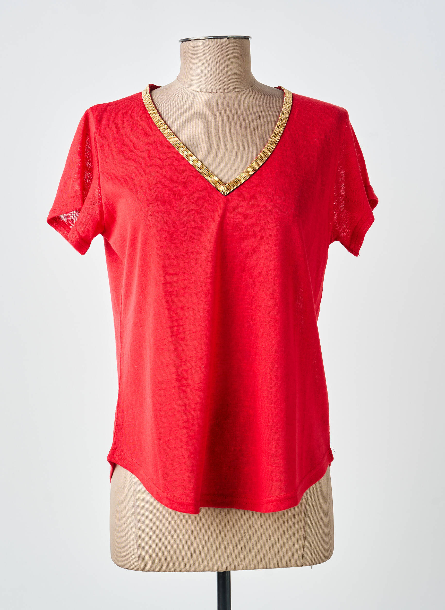 Tricou croială dreaptă mâneci scurte roșu MOLLY BRACKEN femeie