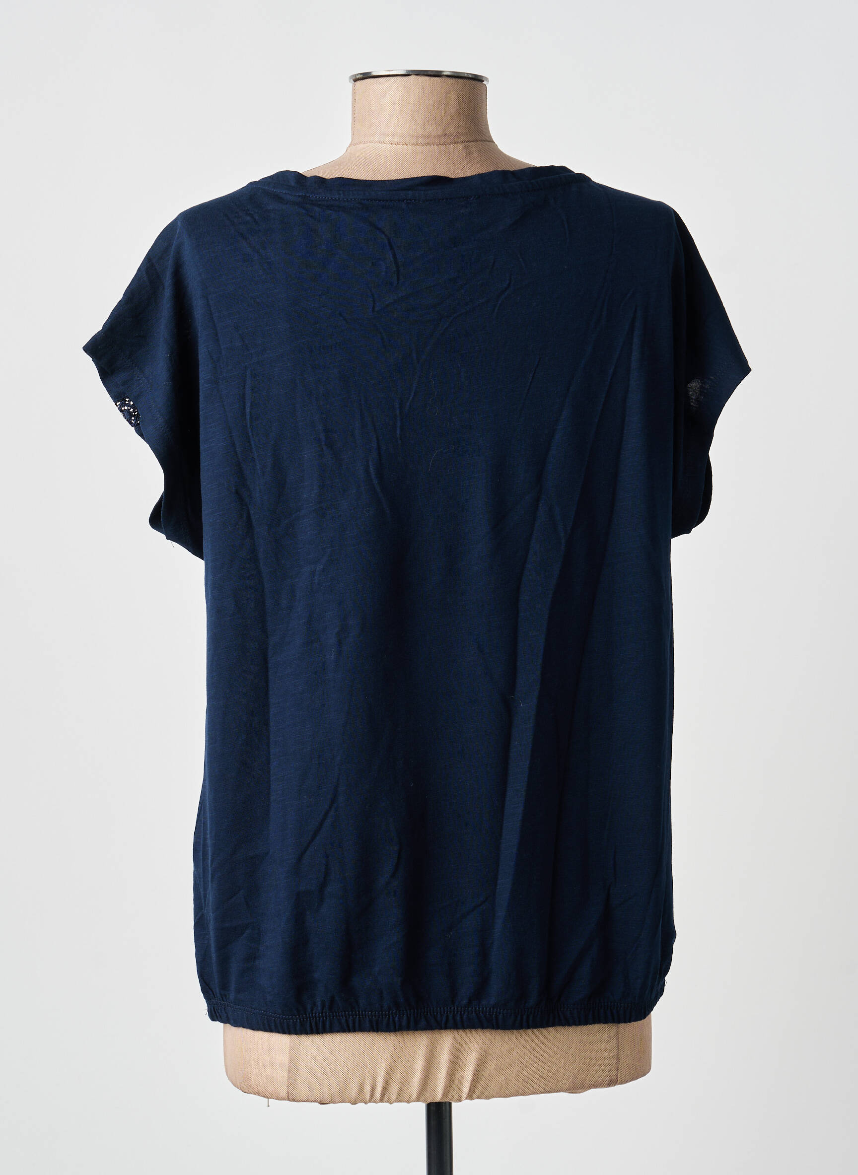 Tricou guler în v mâneci scurte albastru STREET ONE femeie