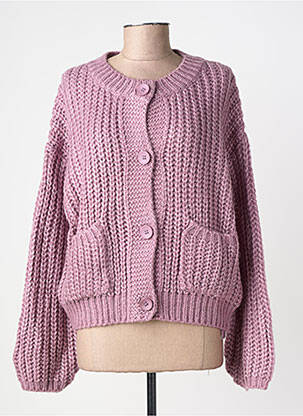 Vestă cu mâneci lungi guler rotund violet MOLLY BRACKEN femeie