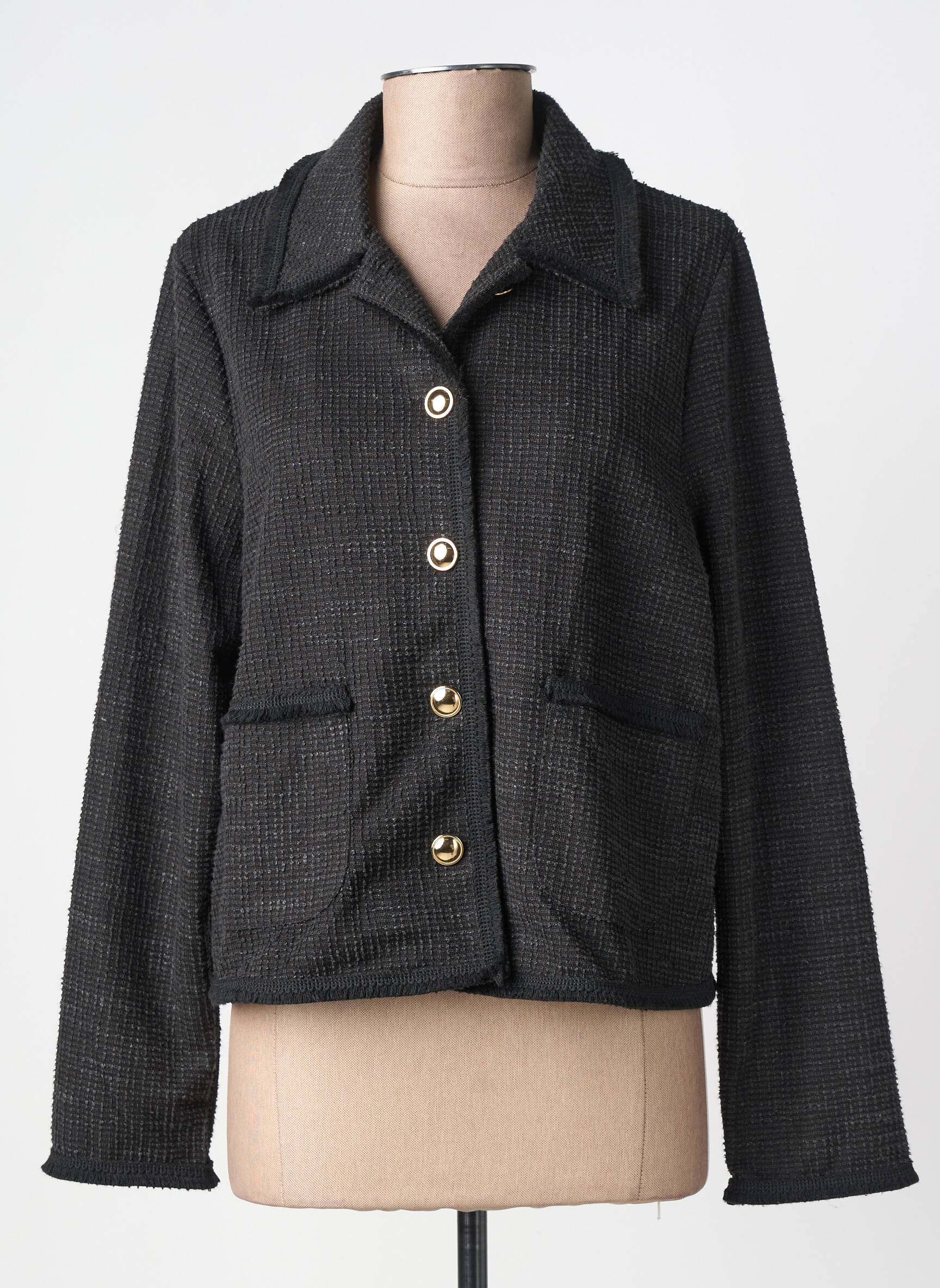 Jachete casual guler tip costum negru ICHI femeie