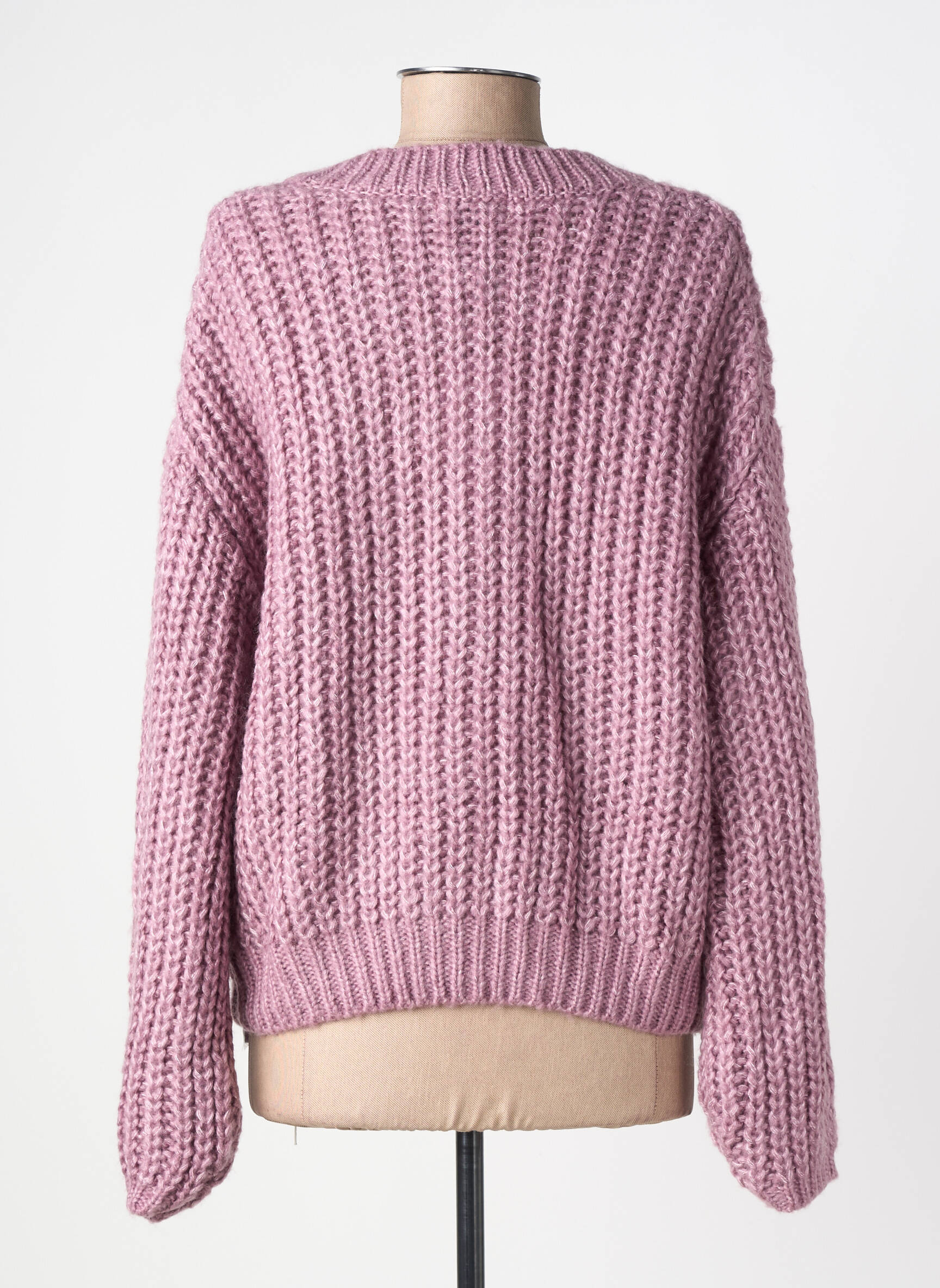 Vestă cu mâneci lungi guler rotund violet MOLLY BRACKEN femeie
