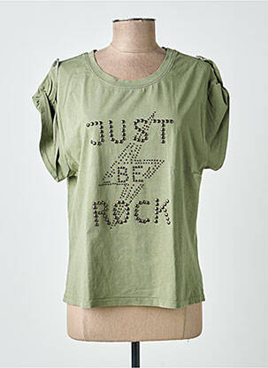 Tricou elasticitate mâneci scurte verde FREEMAN T.PORTER femeie