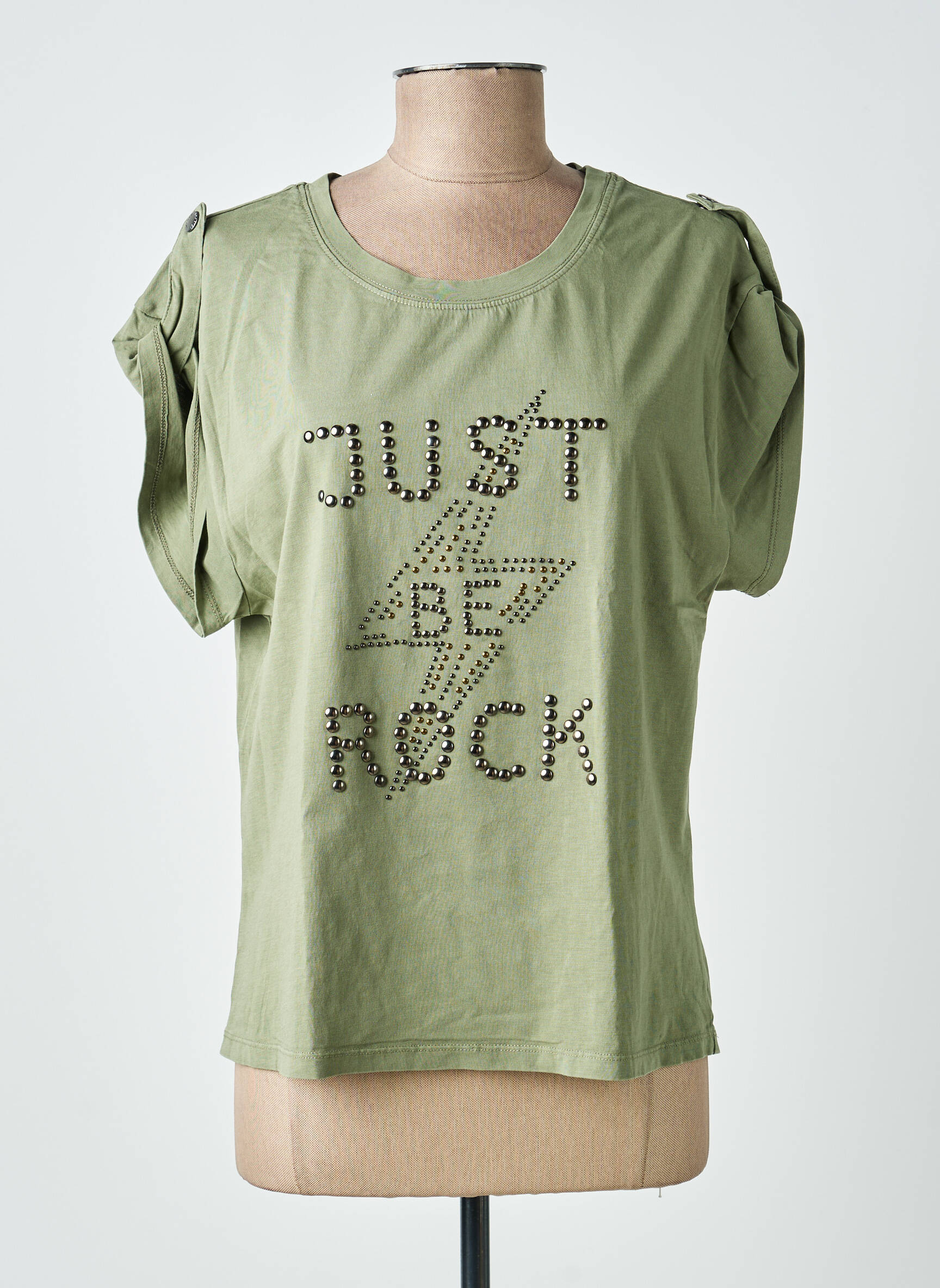 Tricou elasticitate mâneci scurte verde FREEMAN T.PORTER femeie