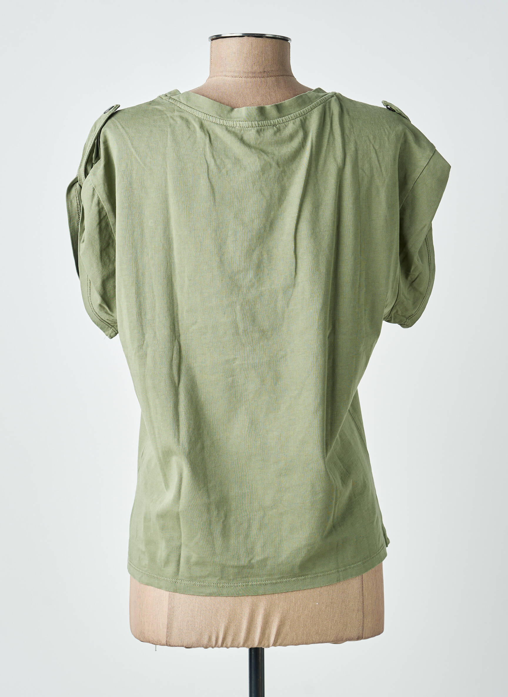 Tricou elasticitate mâneci scurte verde FREEMAN T.PORTER femeie