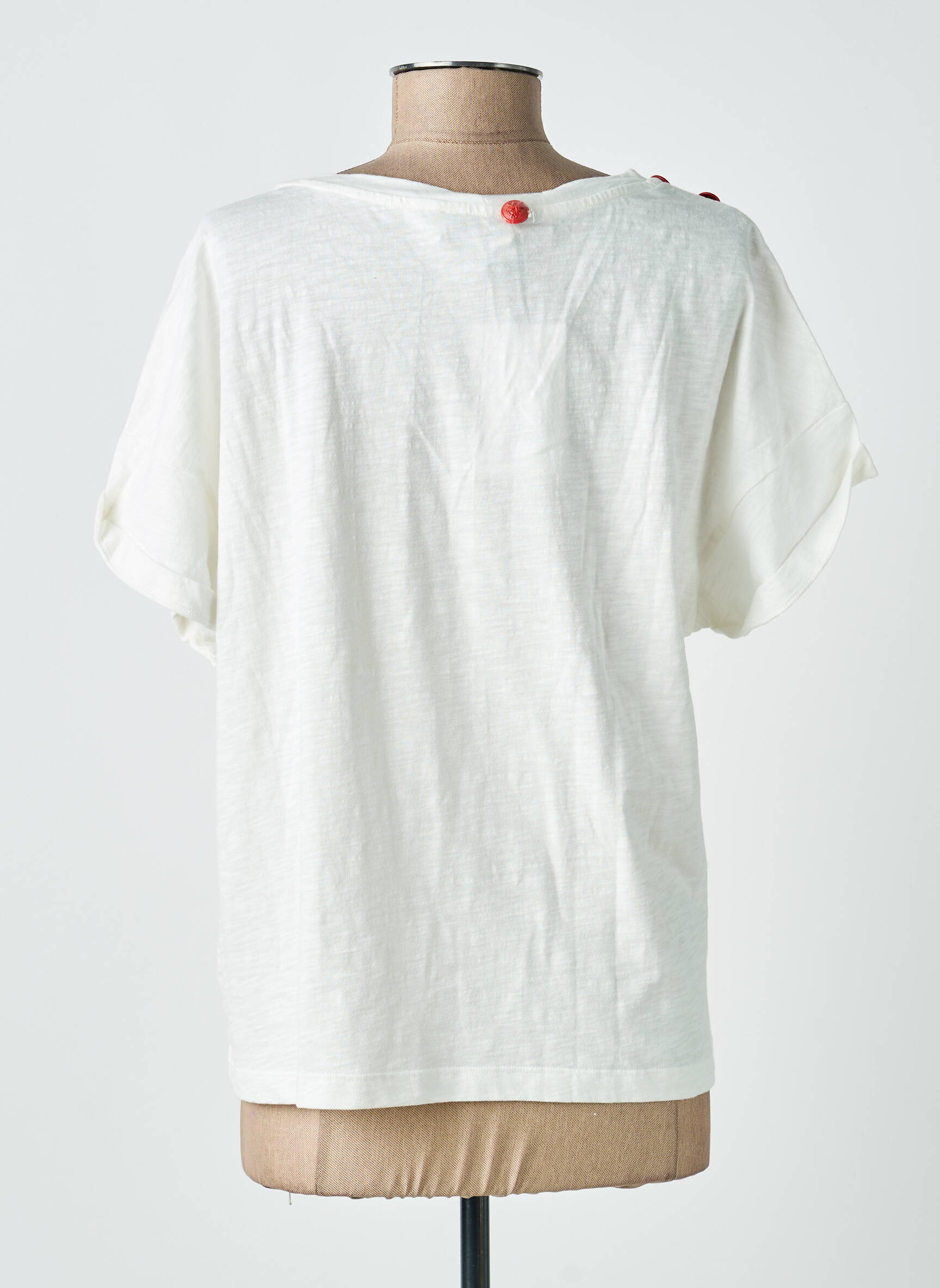 Tricou croială dreaptă mâneci scurte bej FREEMAN T.PORTER femeie