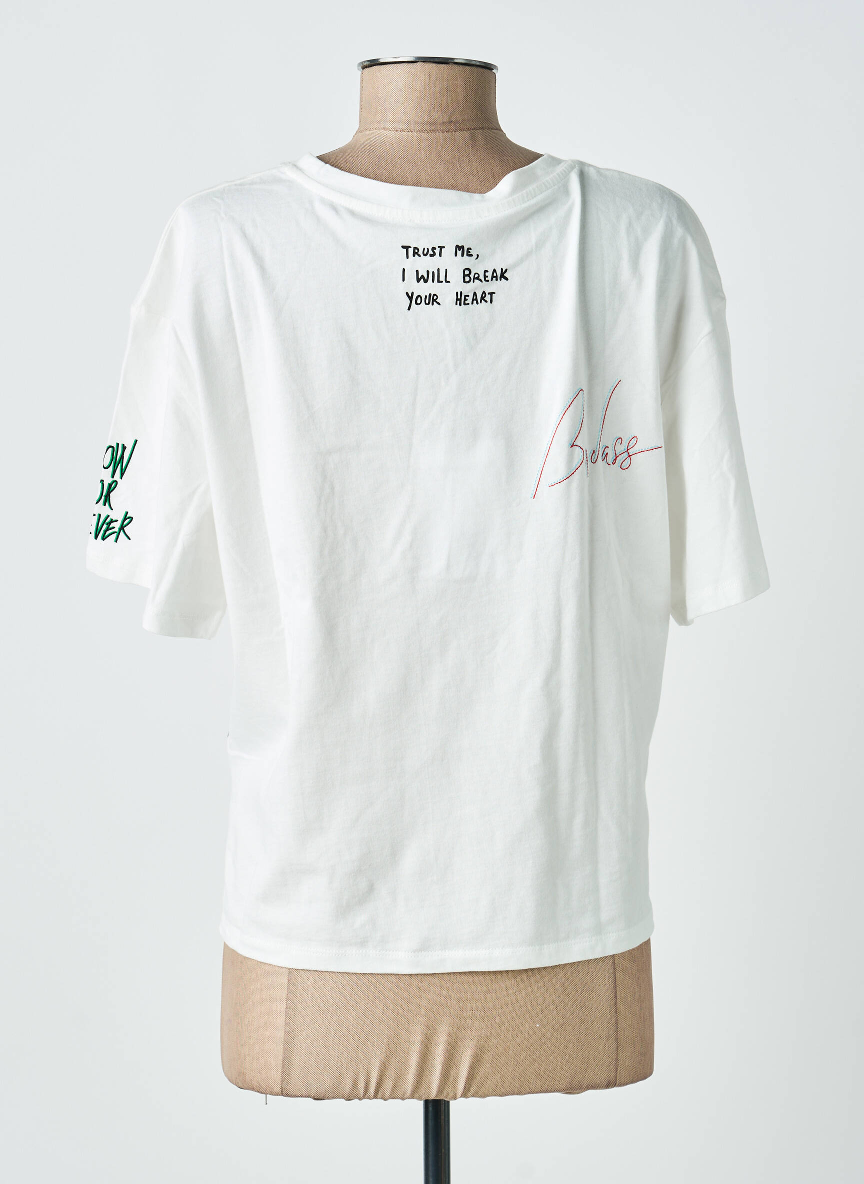 Tricou croială dreaptă mâneci scurte alb FREEMAN T.PORTER femeie