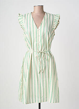 Rochie midi mâneci scurte mâneci scurte verde ICHI femeie