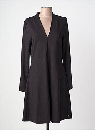Rochie midi croială fluidă mâneci lungi negru SURKANA femeie