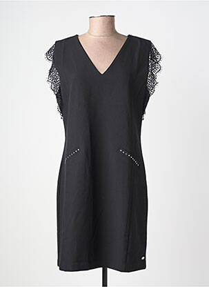 Rochie scurtă închidere cu fermoar la spate mâneci scurte negru FREEMAN T.PORTER femeie