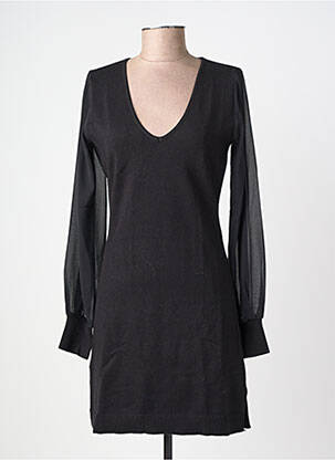 Rochie pulover guler în v mâneci lungi negru FREEMAN T.PORTER femeie