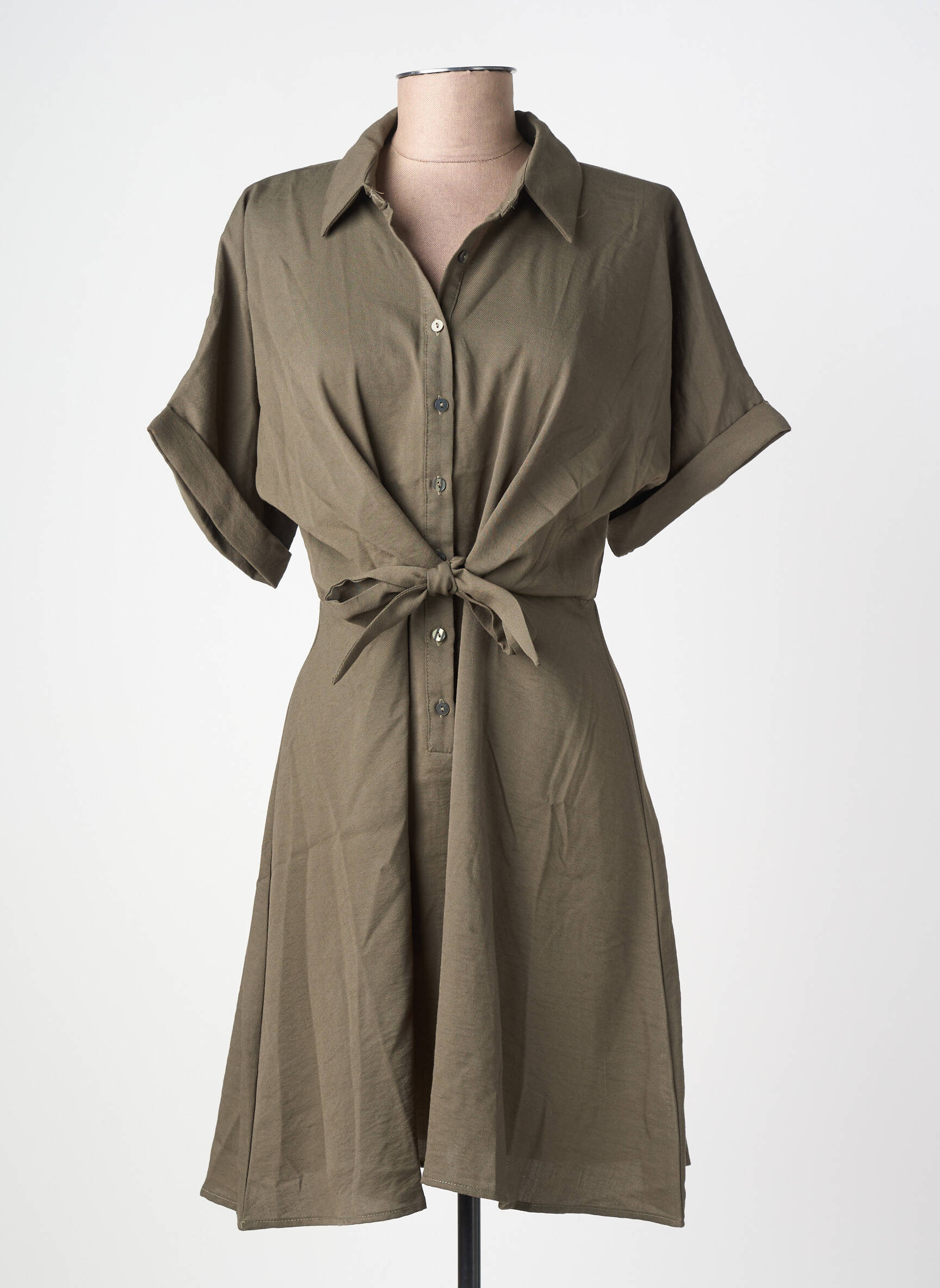 Rochie midi mâneci scurte mâneci scurte verde MOLLY BRACKEN femeie