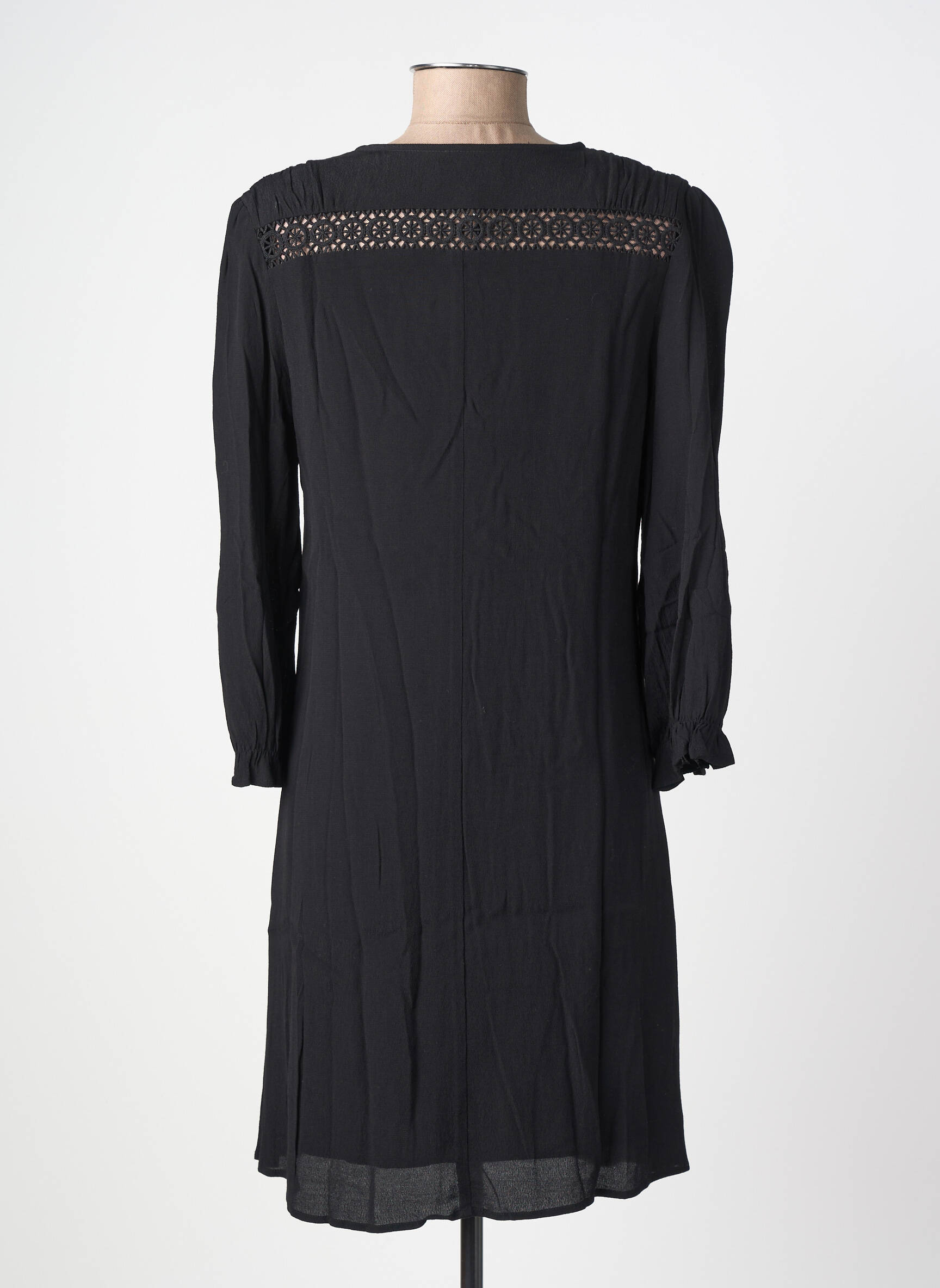 Rochie midi croială fluidă mâneci lungi negru FREEMAN T.PORTER femeie