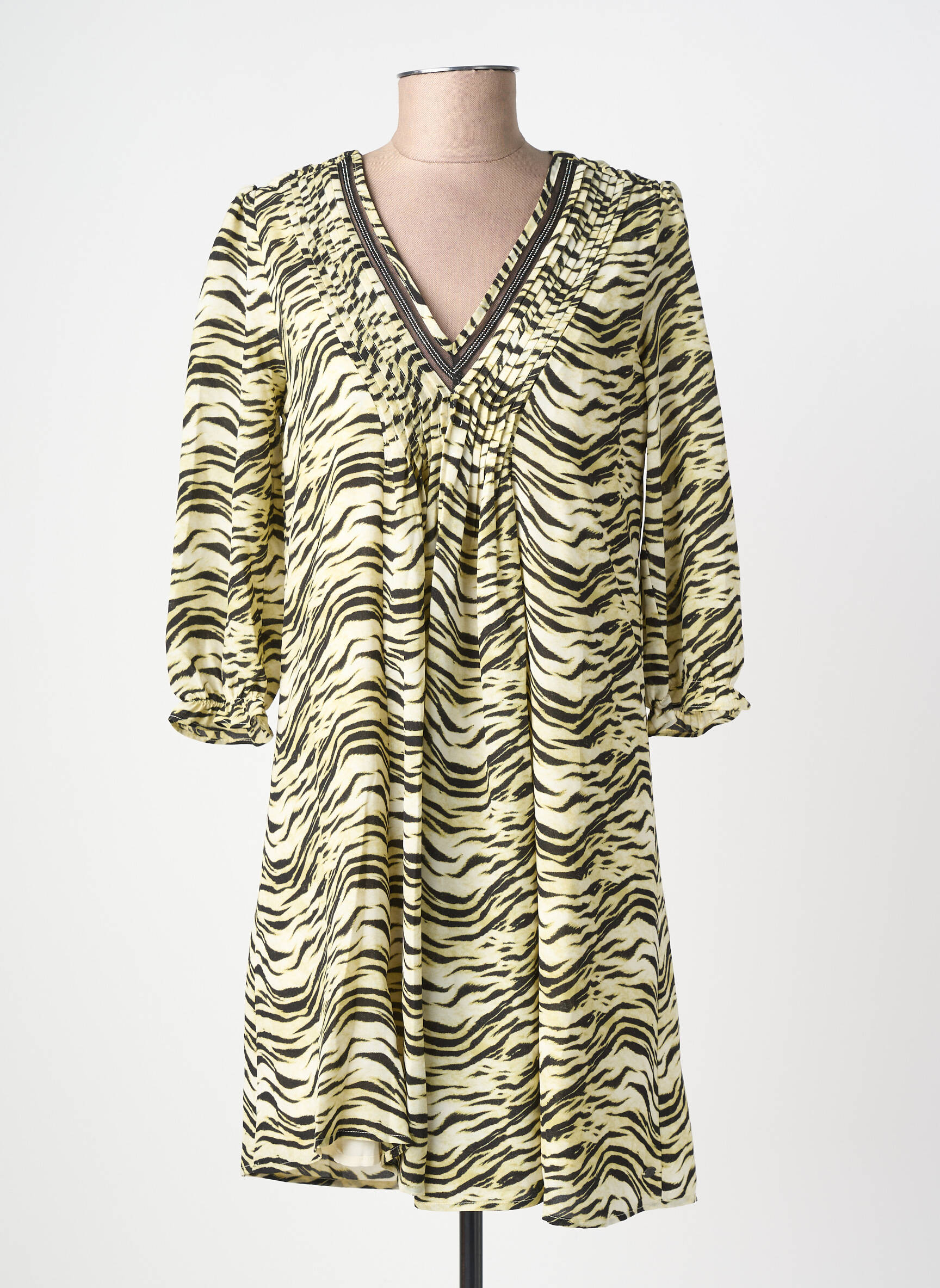 Rochie scurtă mâneci 3/4 mâneci 3/4 verde FREEMAN T.PORTER femeie