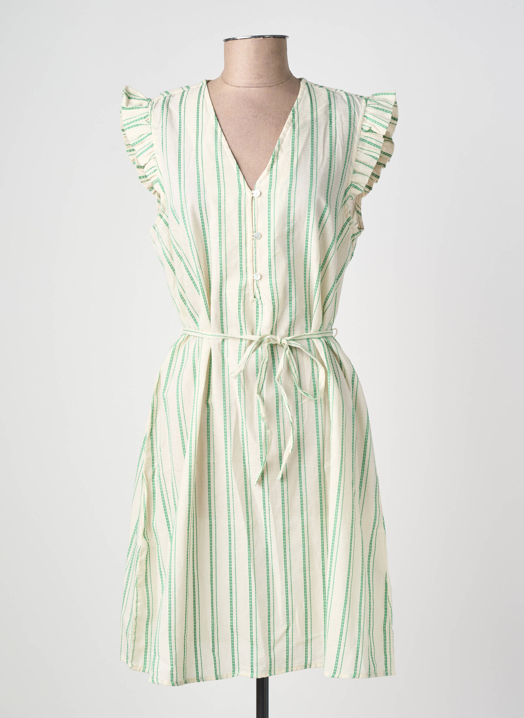 Rochie midi mâneci scurte mâneci scurte verde ICHI femeie