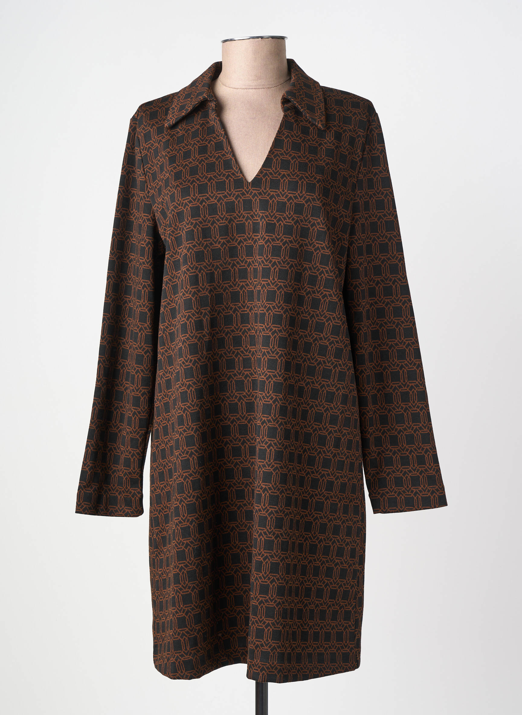 Rochie scurtă mâneci lungi mâneci lungi maro SURKANA femeie