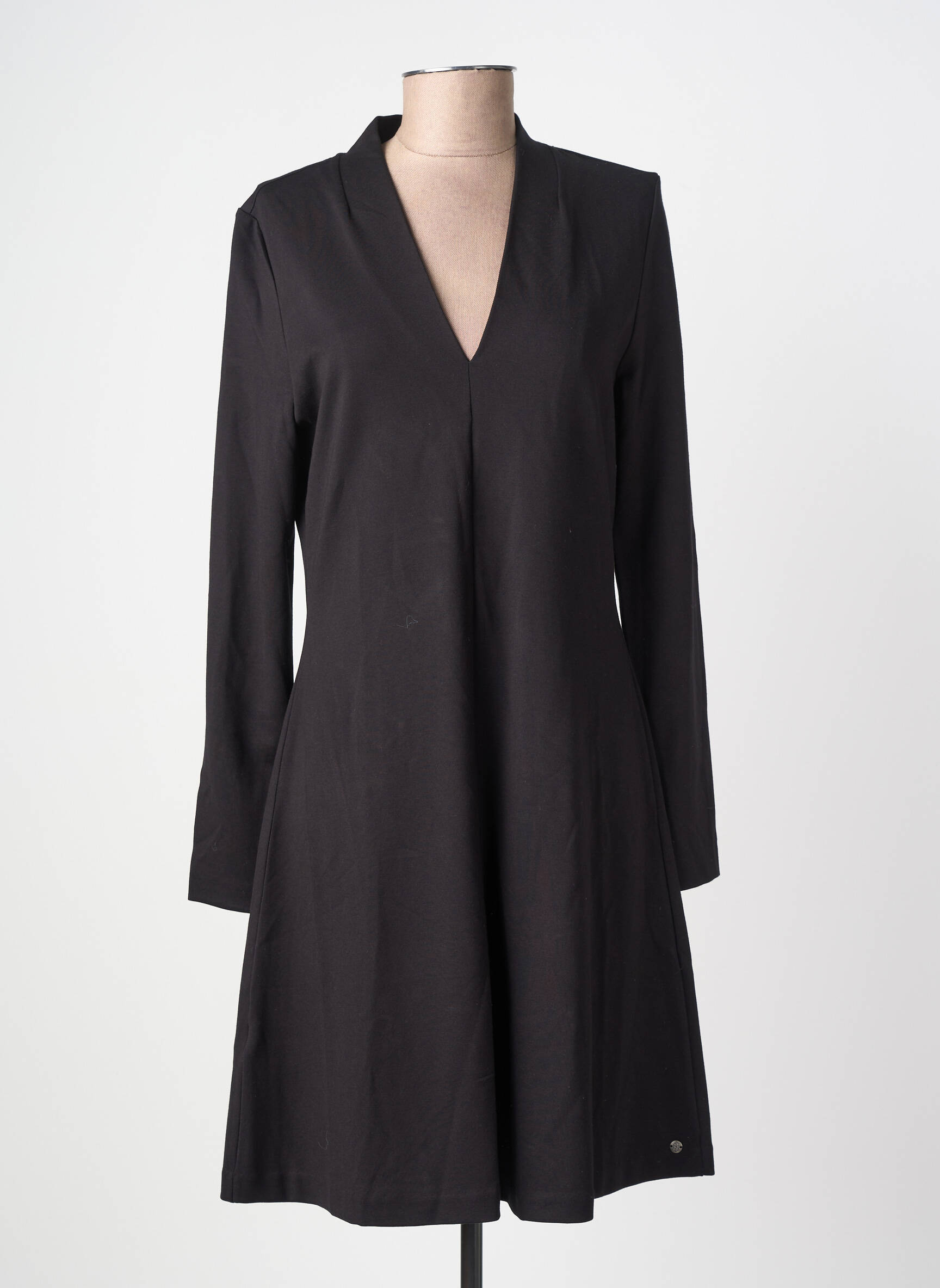 Rochie midi croială fluidă mâneci lungi negru SURKANA femeie